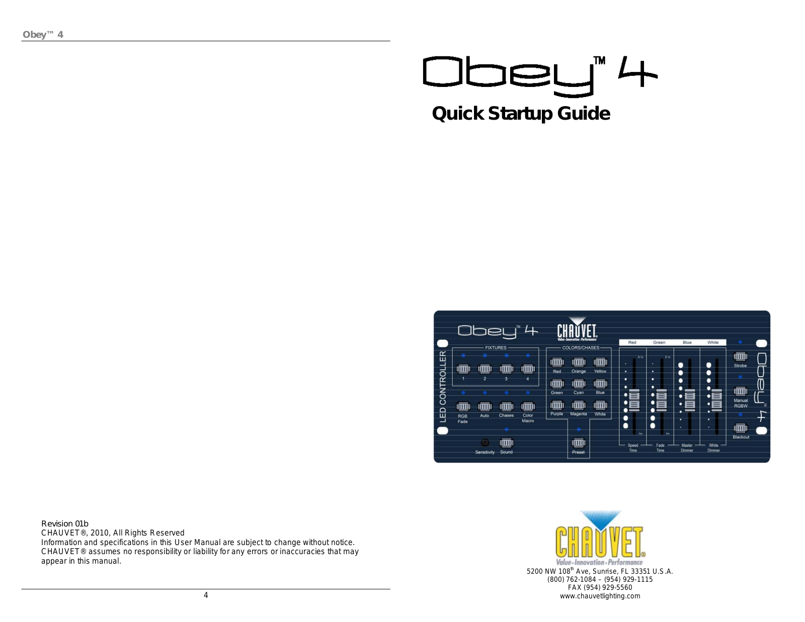 Chauvet Obey 4 User Manual