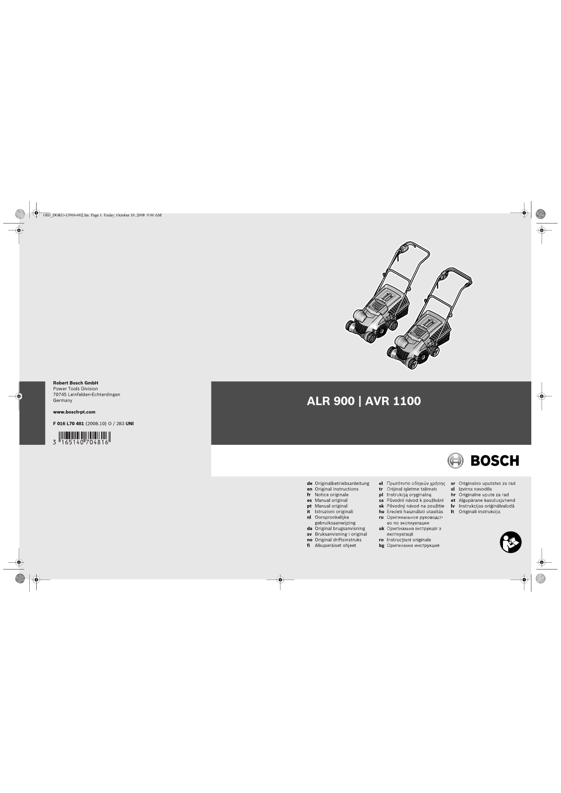 Bosch ALR 900 User Manual