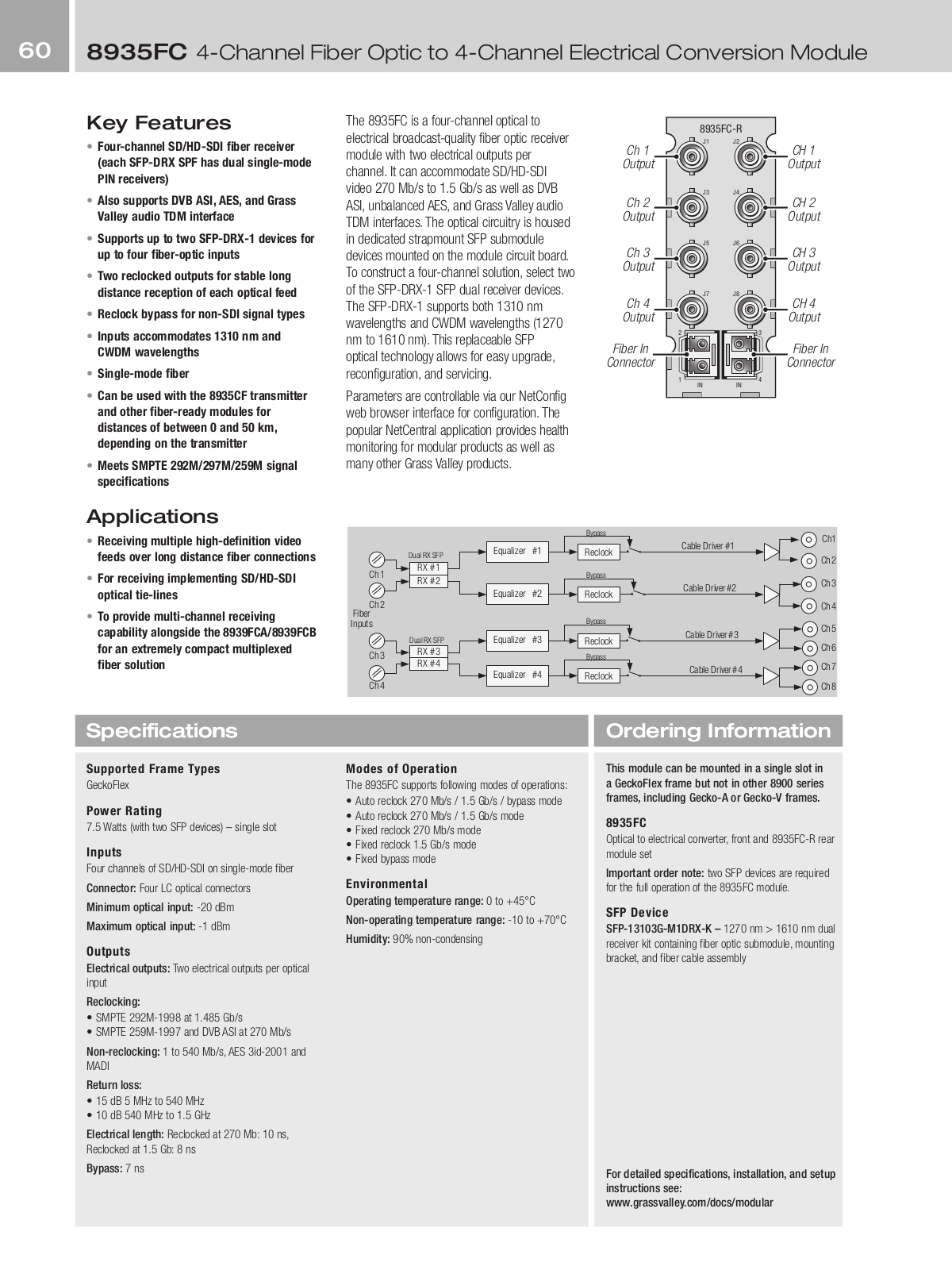 Grass valley 8935FC DATASHEET