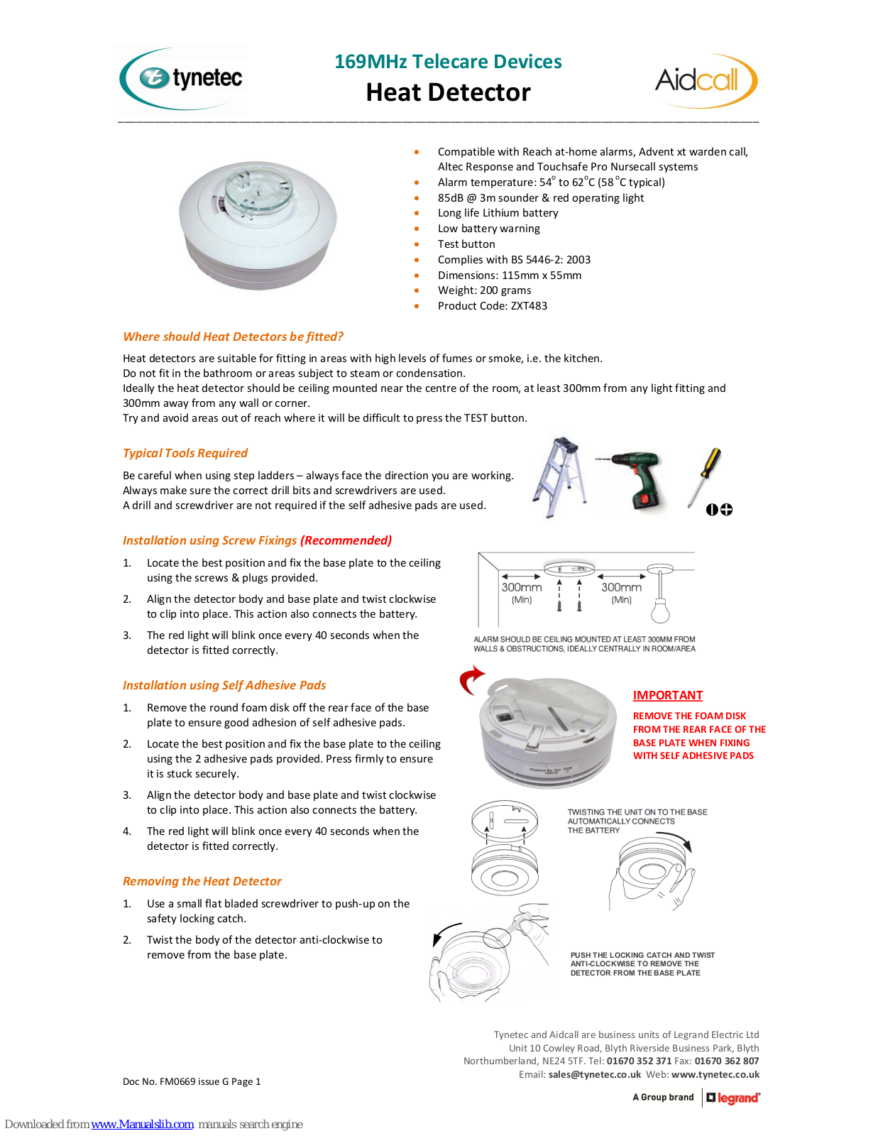 Tynetec ZXT483 Installation Manual