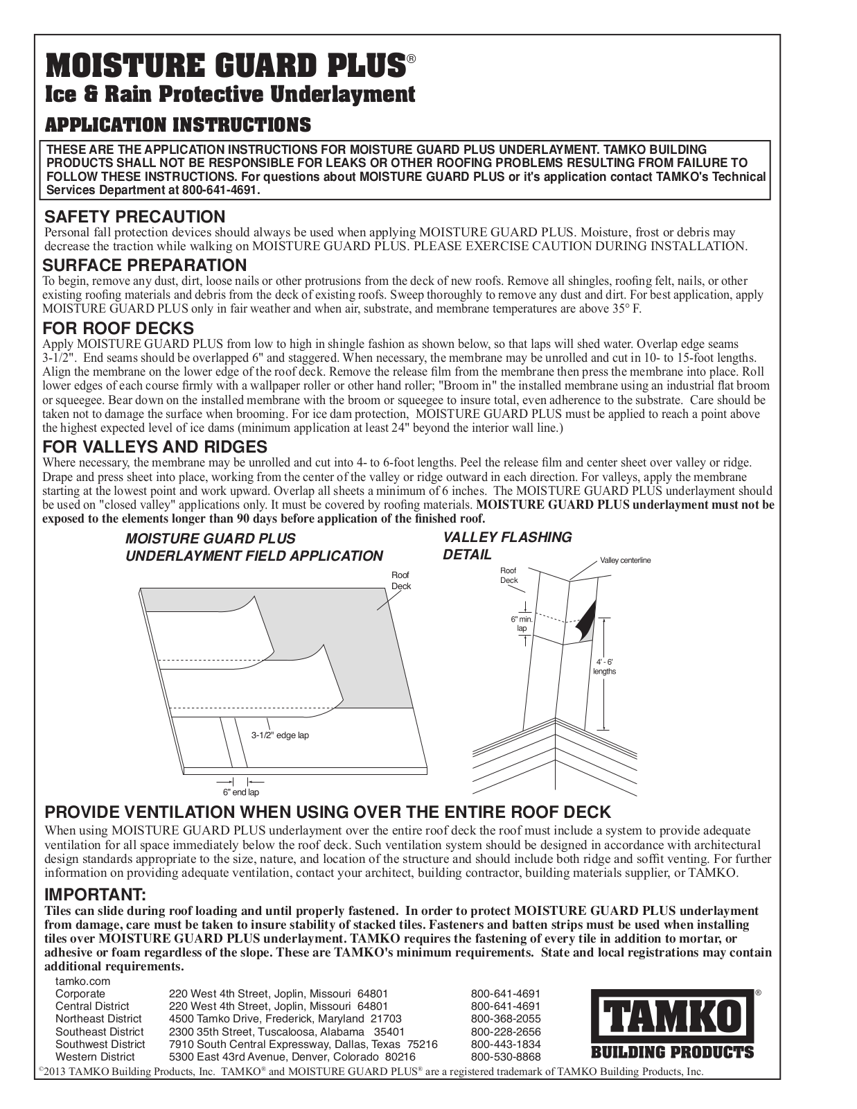 TAMKO Moisture Guard Plus User Manual - ManualMachine.com