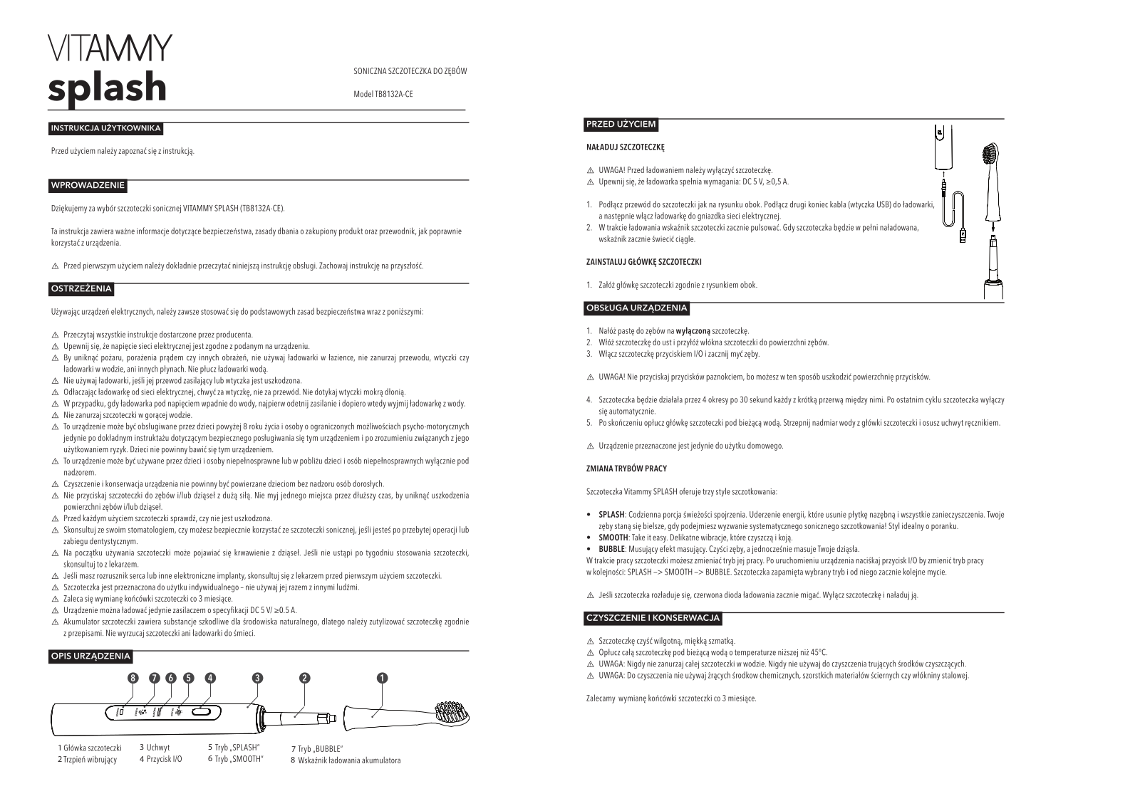 VITAMMY Splash Niebieski User guide - ManualMachine.com