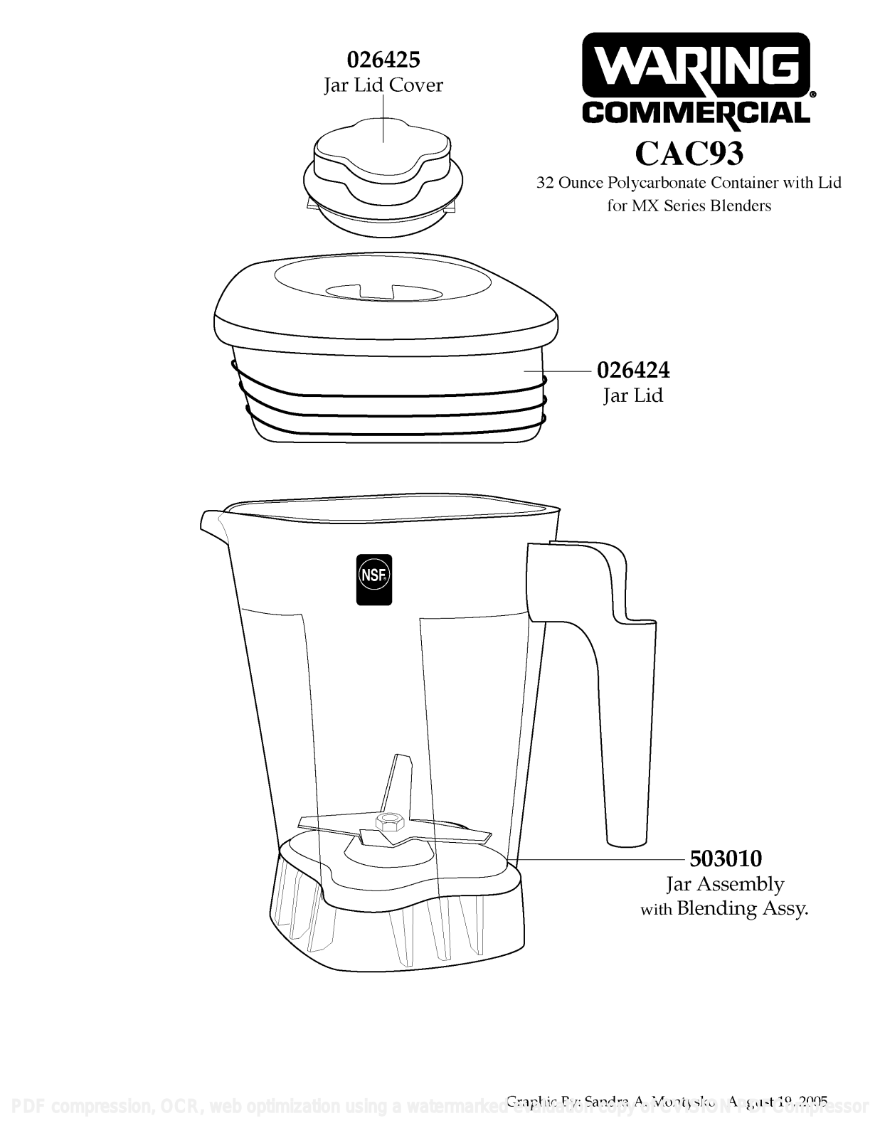 Waring CAC93 Parts List