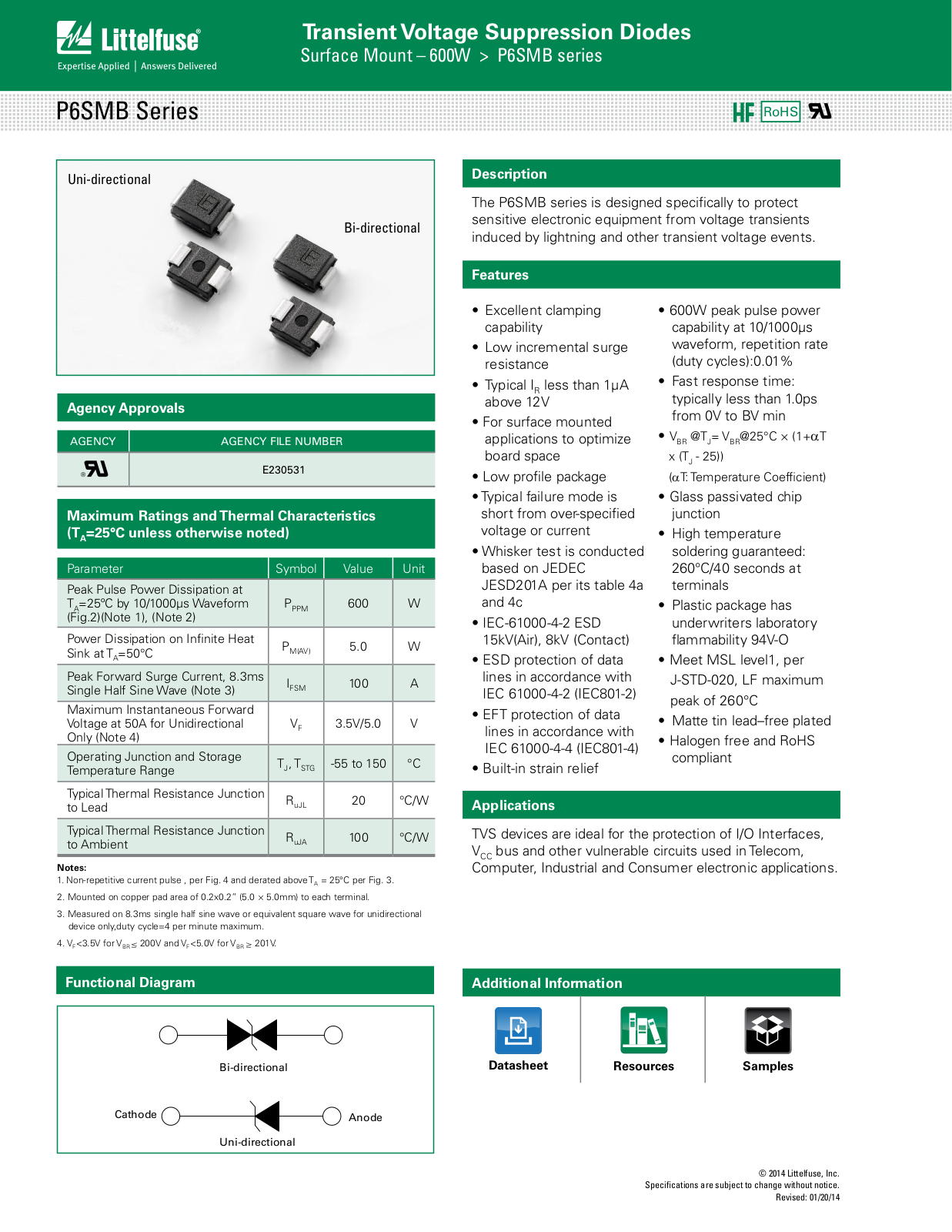 Littelfuse P6SMB User Manual