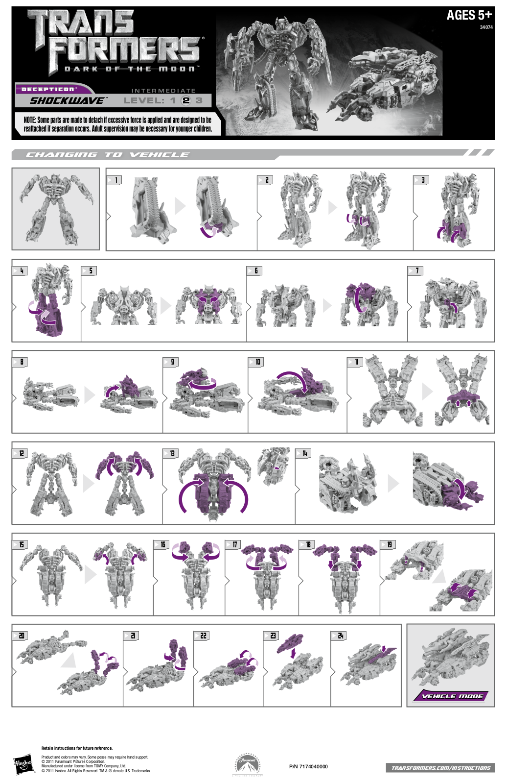 HASBRO Transformers DOTM MechTech Shockwave User Manual