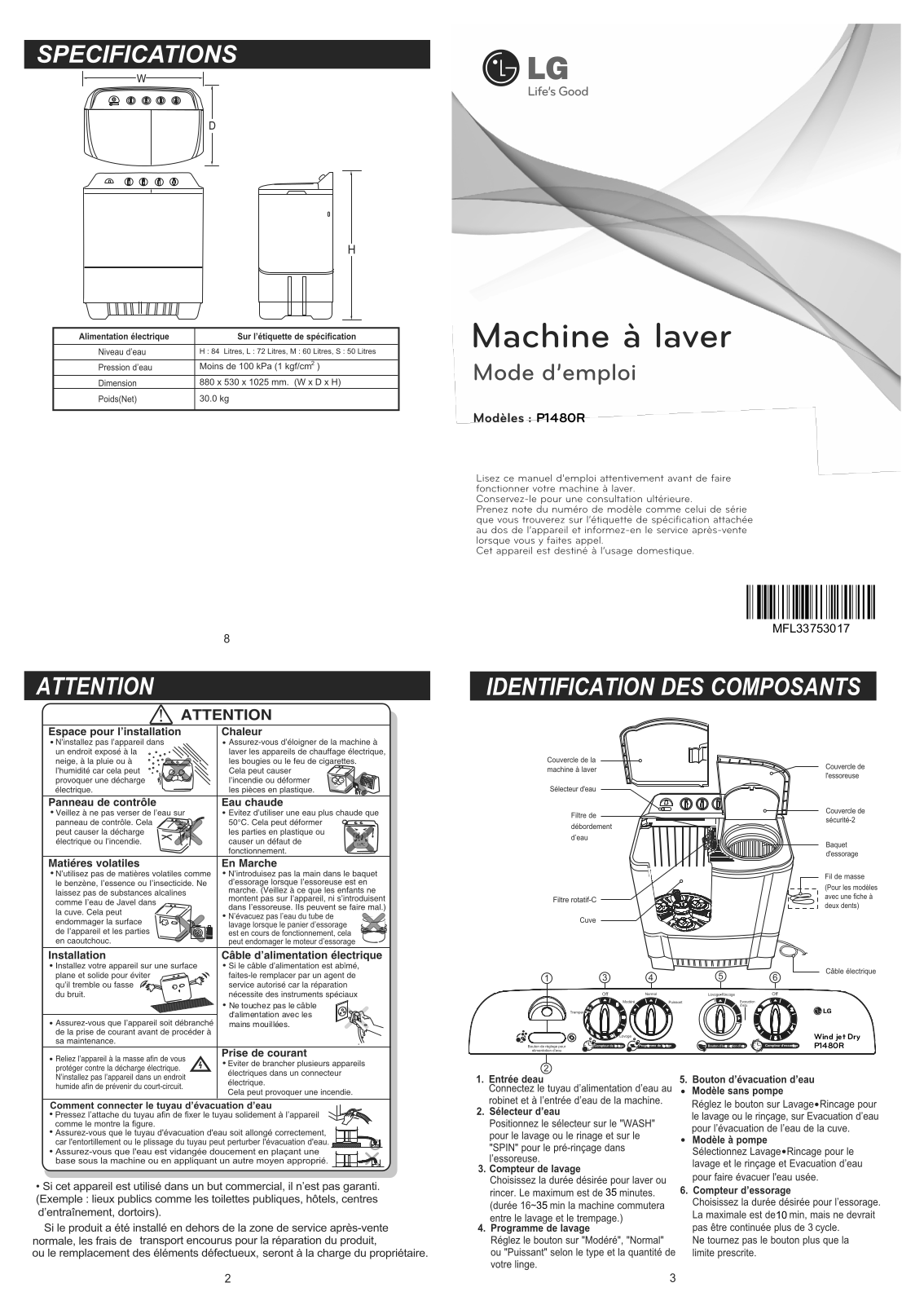 LG P1480R User manual