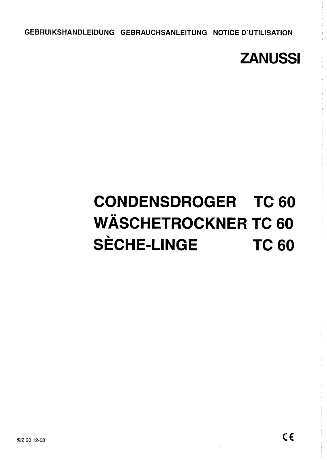 Zanussi TC60 User Manual