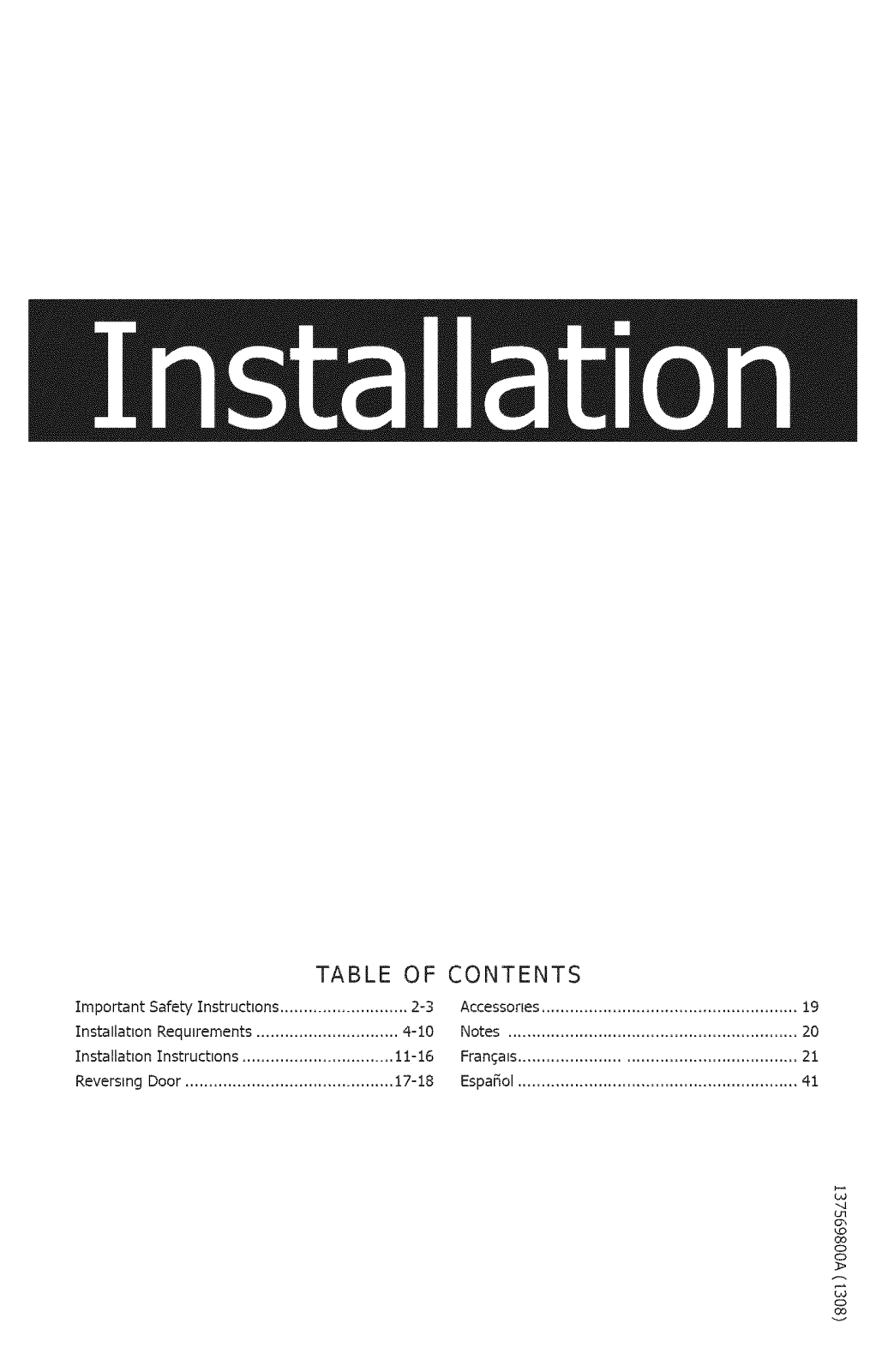 Frigidaire CFRE1001PW0, FFRE1001PW0, FFRG1001PW1 Installation Guide - ManualMachine.com