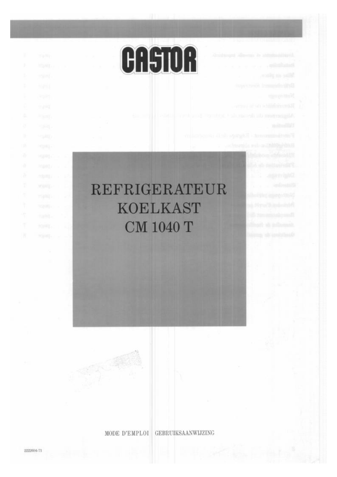 CASTOR CM1040T User Manual