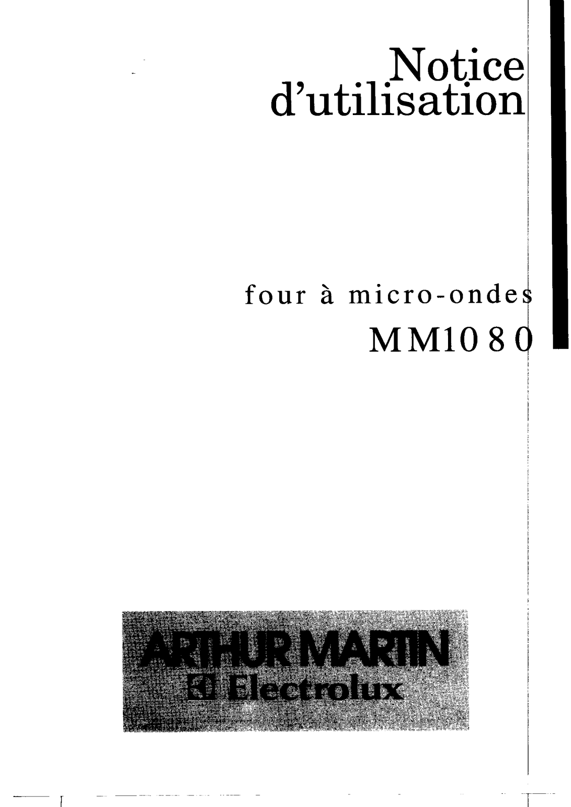 Arthur martin MM1080 User Manual