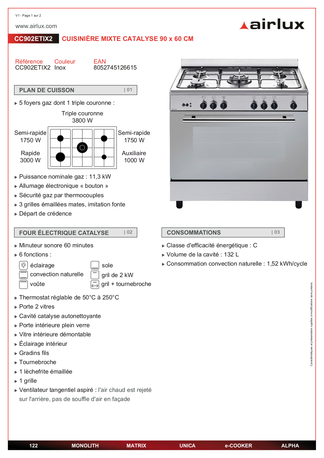 AIRLUX CC902ETIX2, CC902GTBK2, CC902GTIX2 User Manual