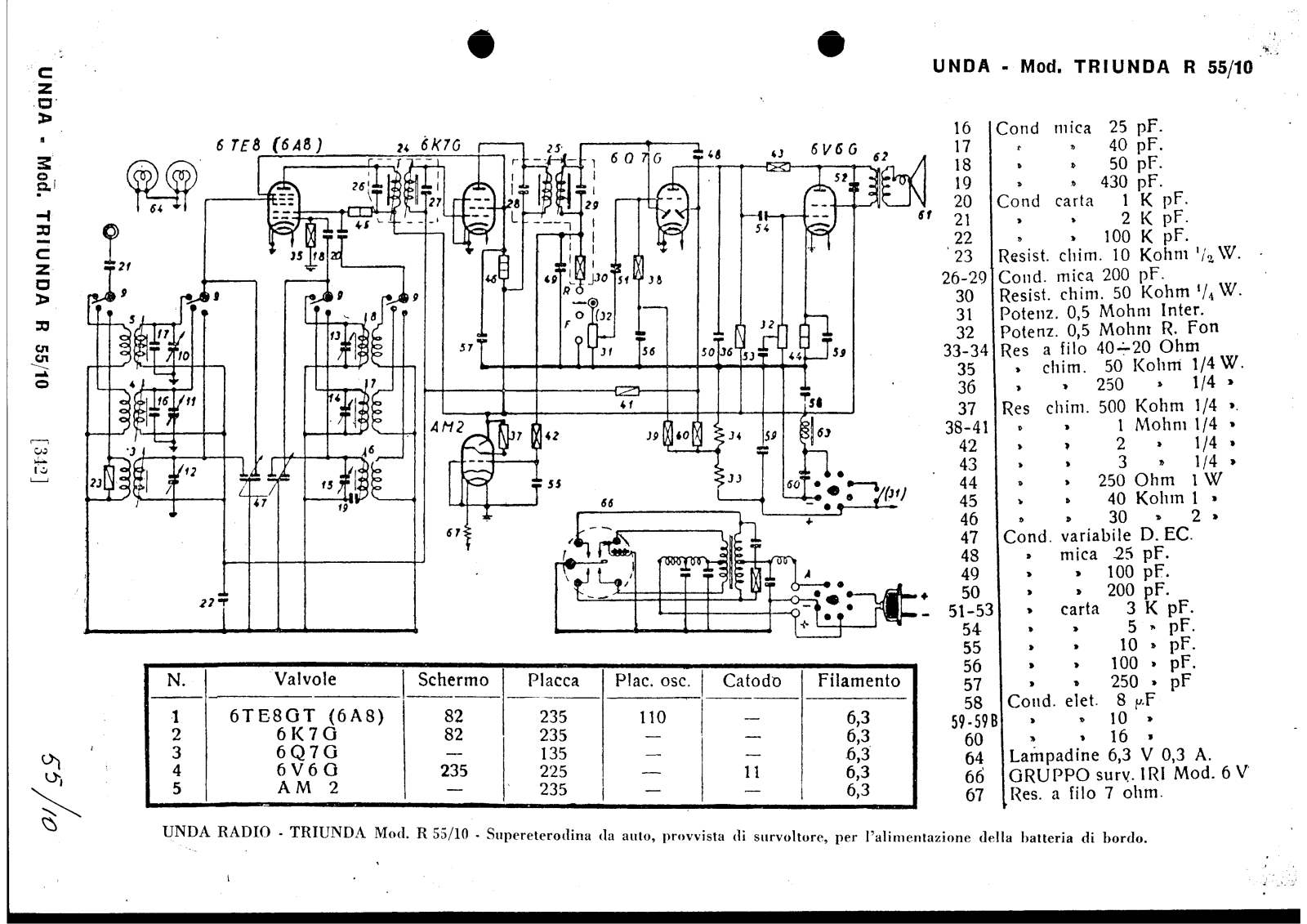 Unda Radio 55 10 schematic