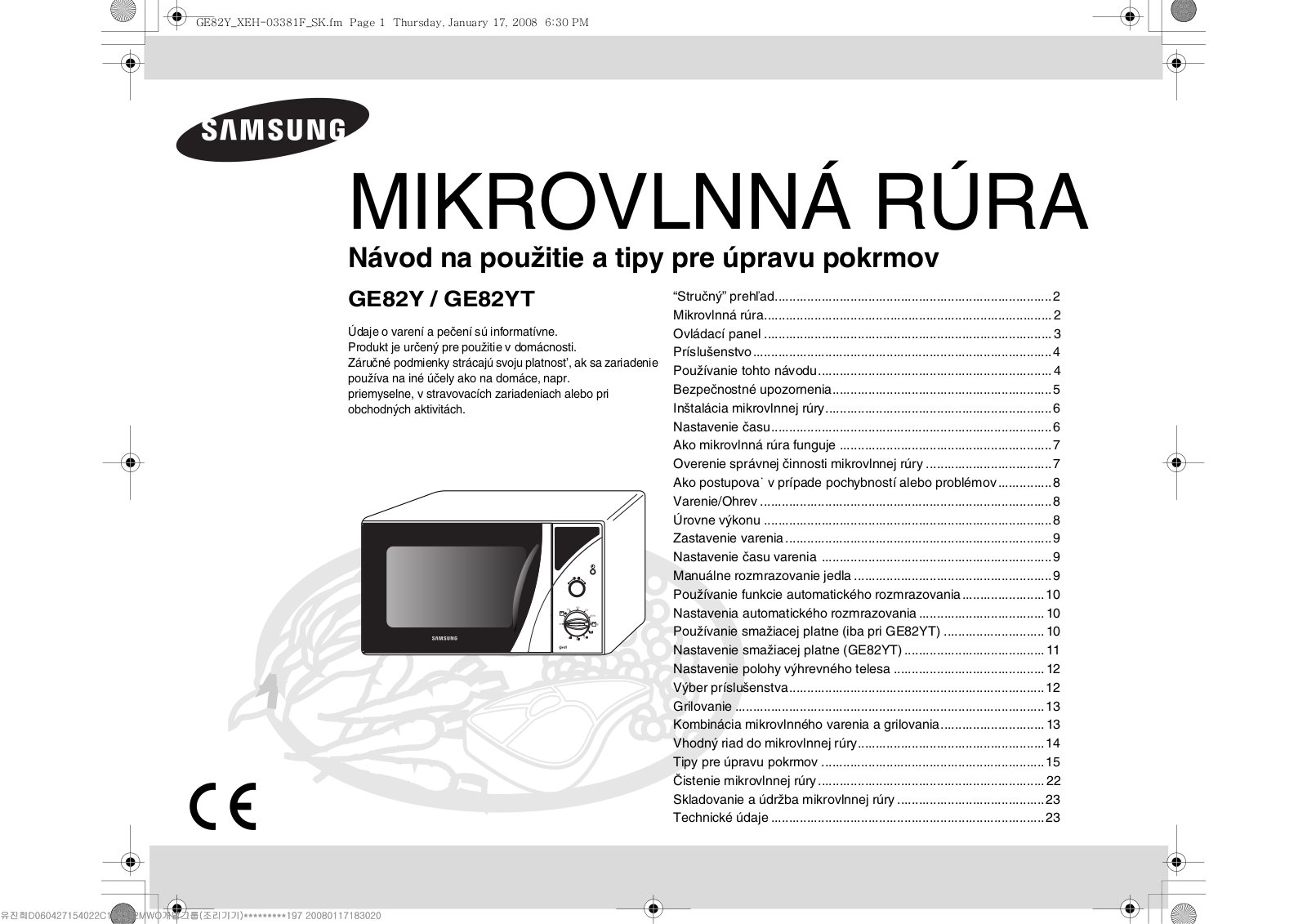 Samsung GE82Y User Manual