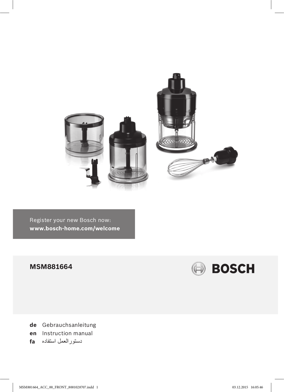 Bosch MSM88166 operation manual