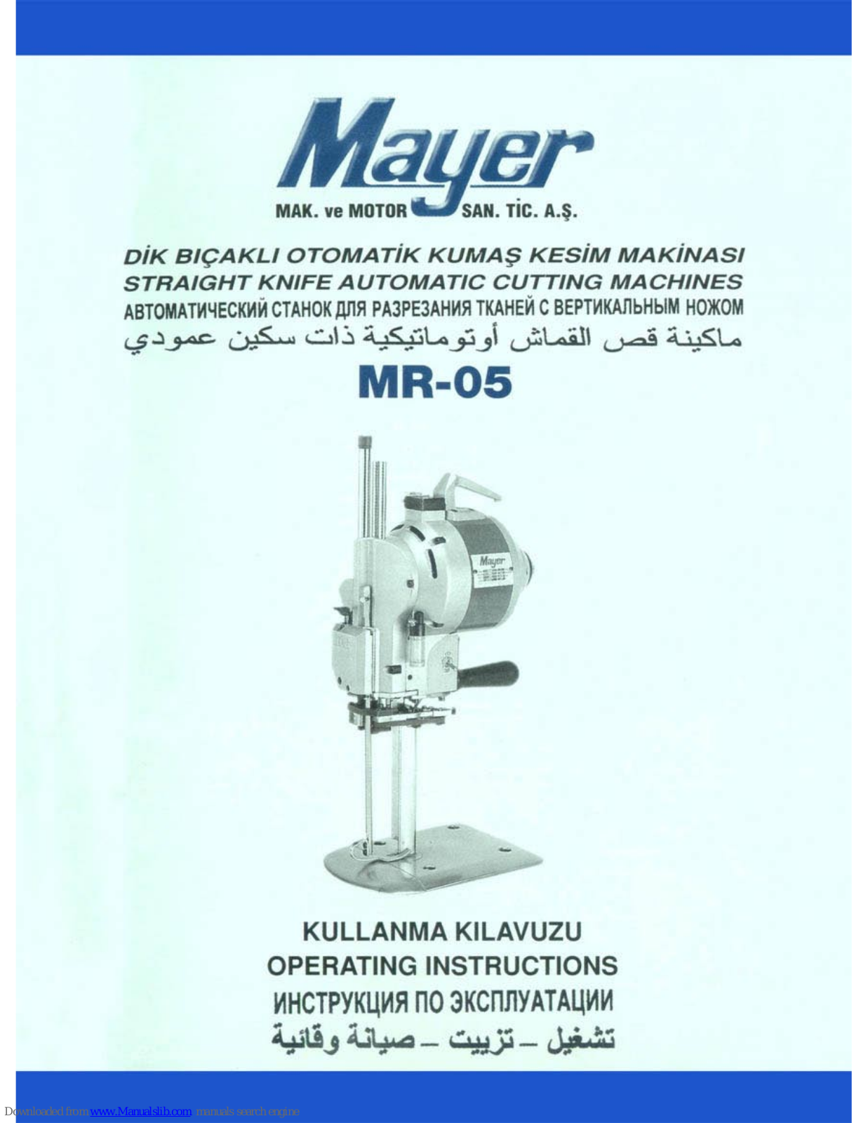 Mayer MR-05 Instruction Manual