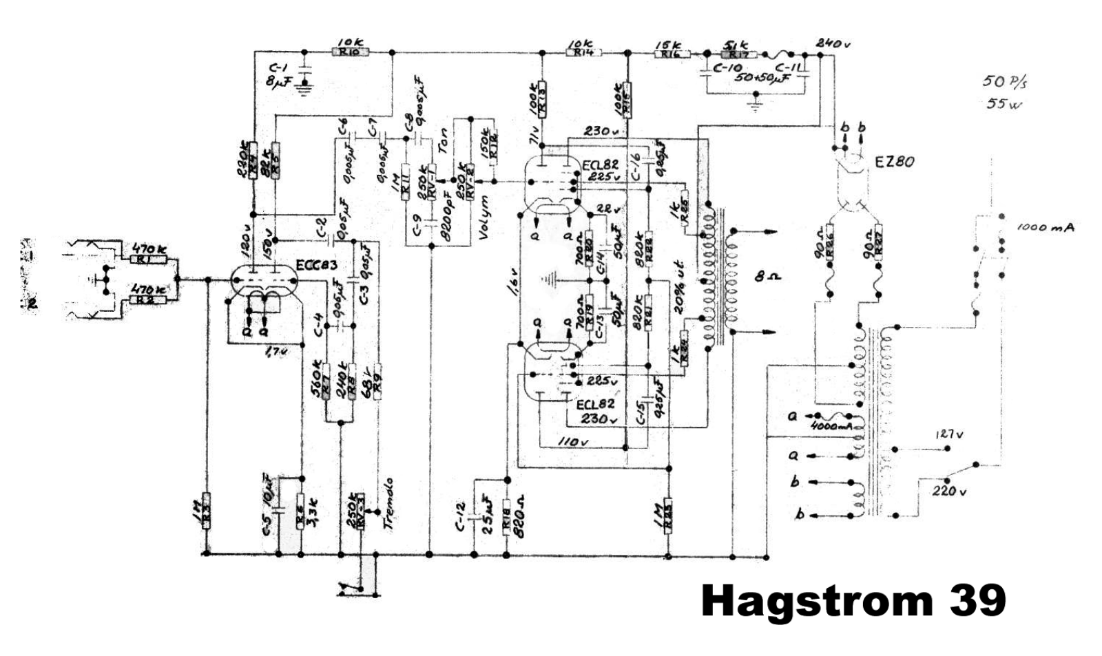 Hagstrom 39 schematic