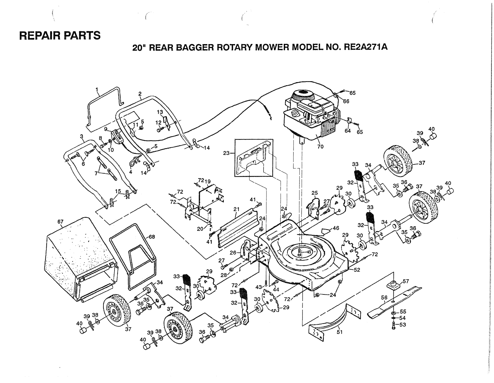 AYP RE2A271A Parts List