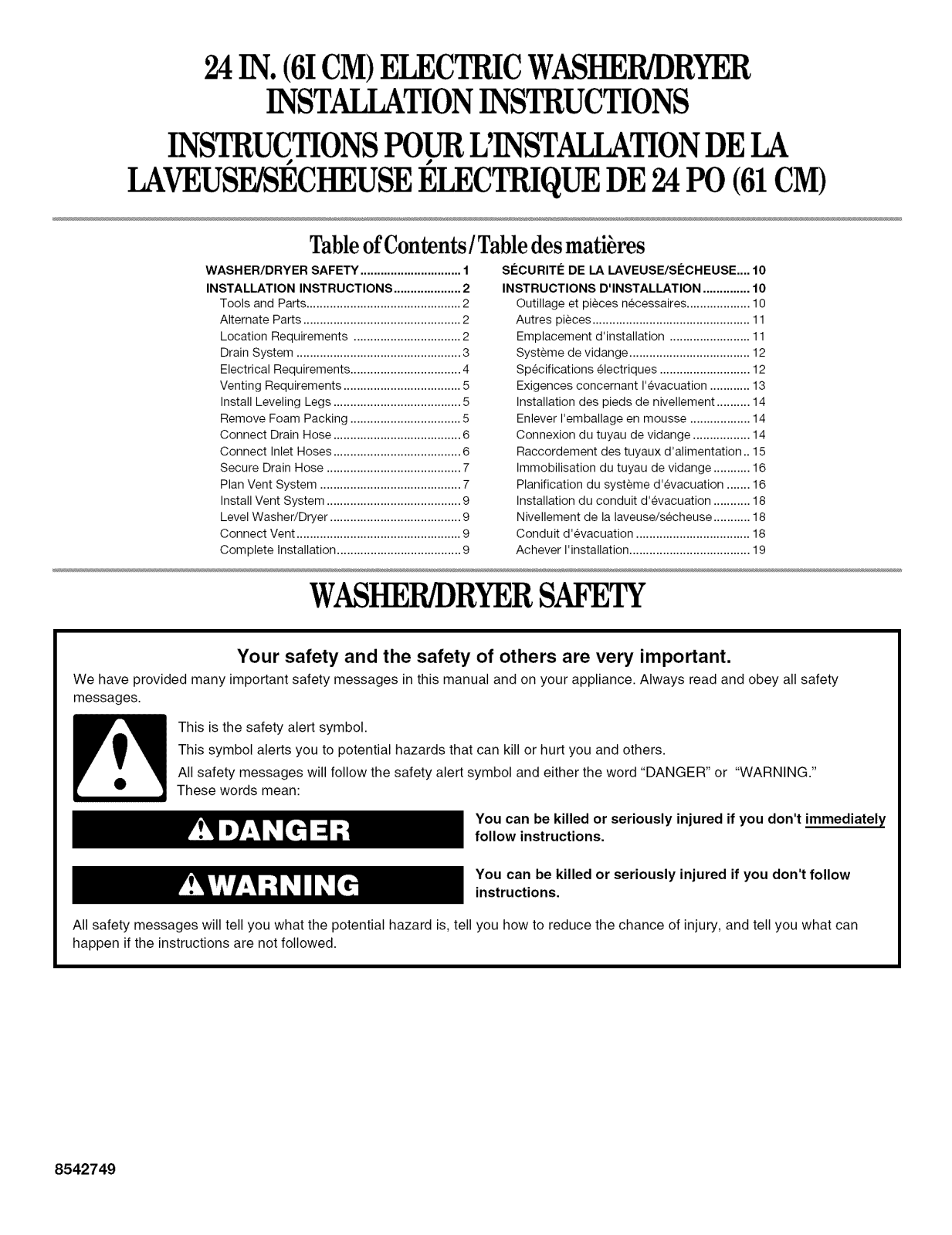 Whirlpool YLTE5243DQ5, YLTE5243DQ4 Installation Guide - ManualMachine.com