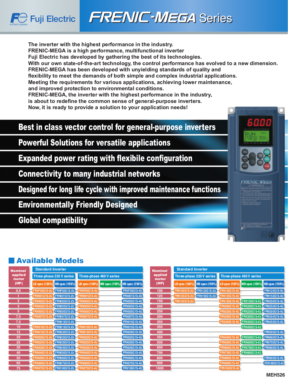 Fuji Electric Frenic-Mega Series Catalog