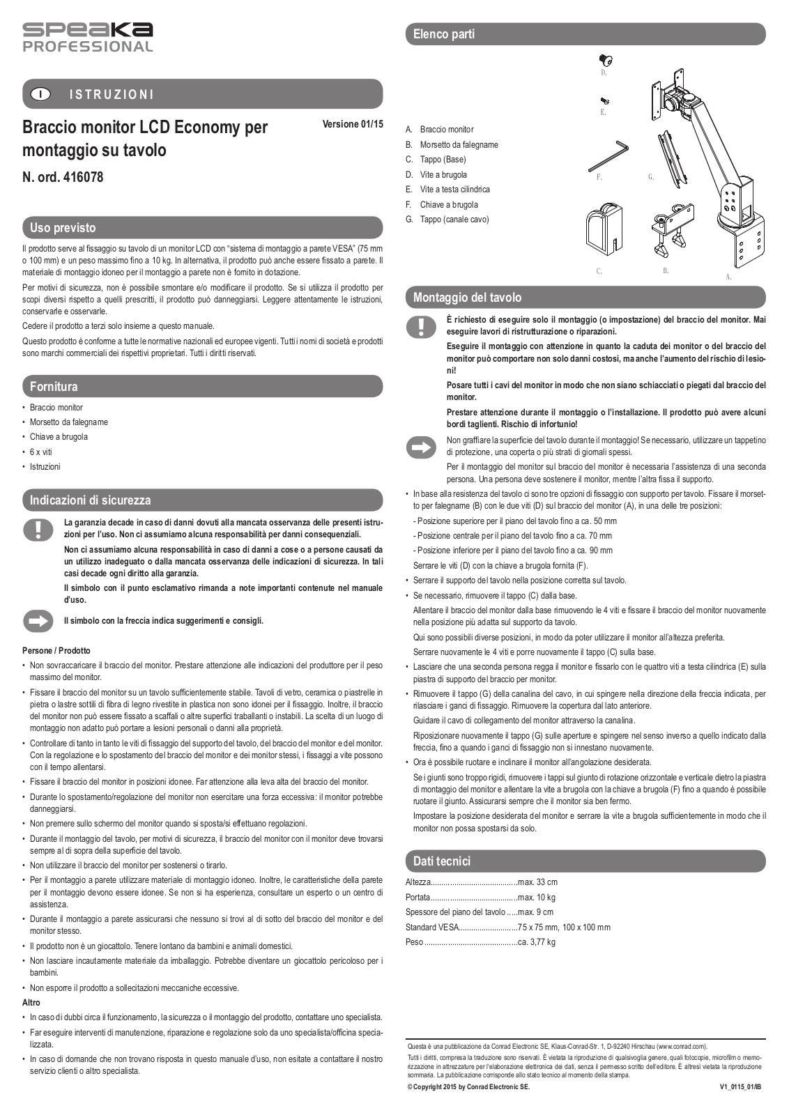 SpeaKa Professional 416078 User guide