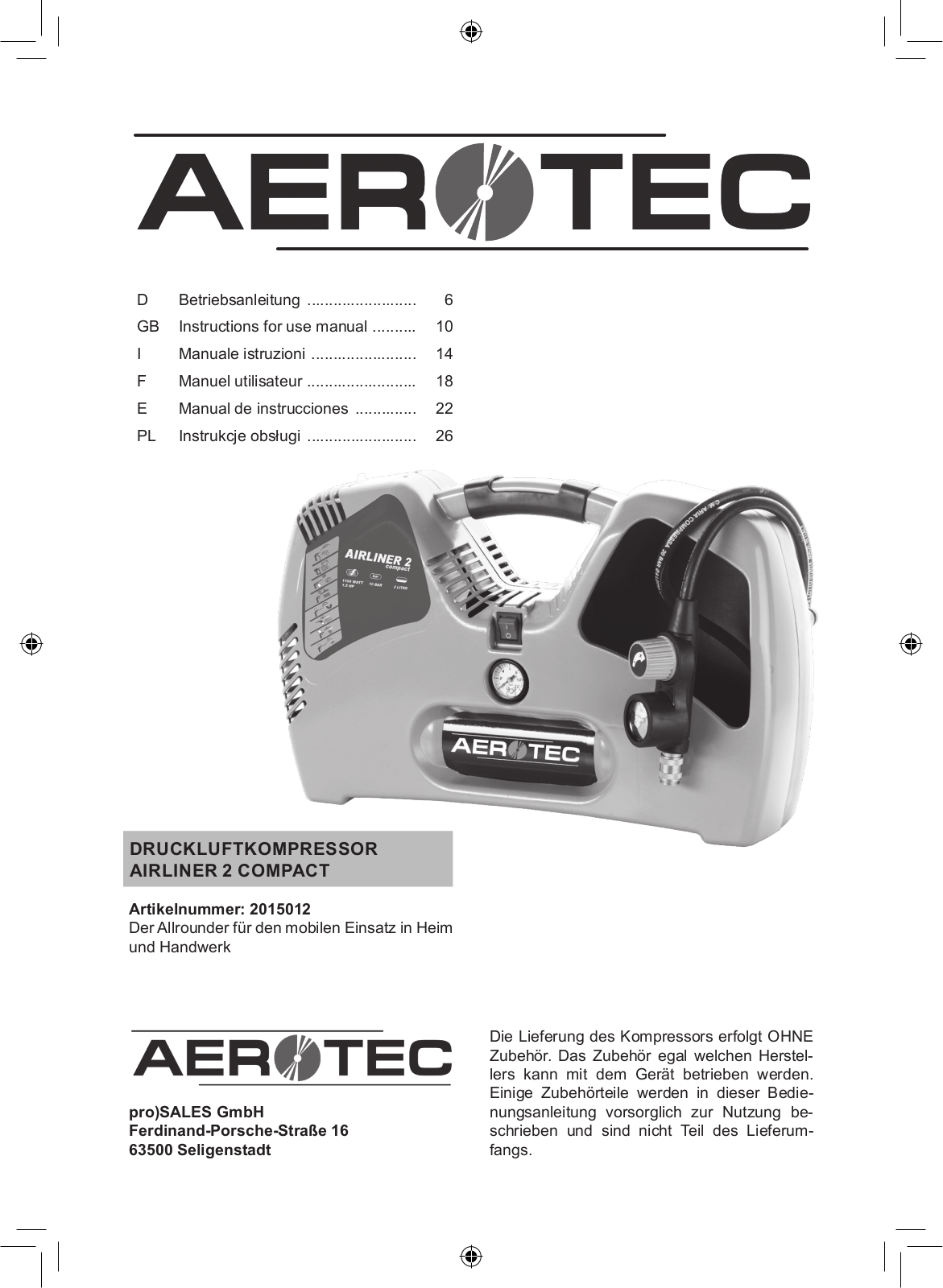 Aerotec 2015012 User Manual