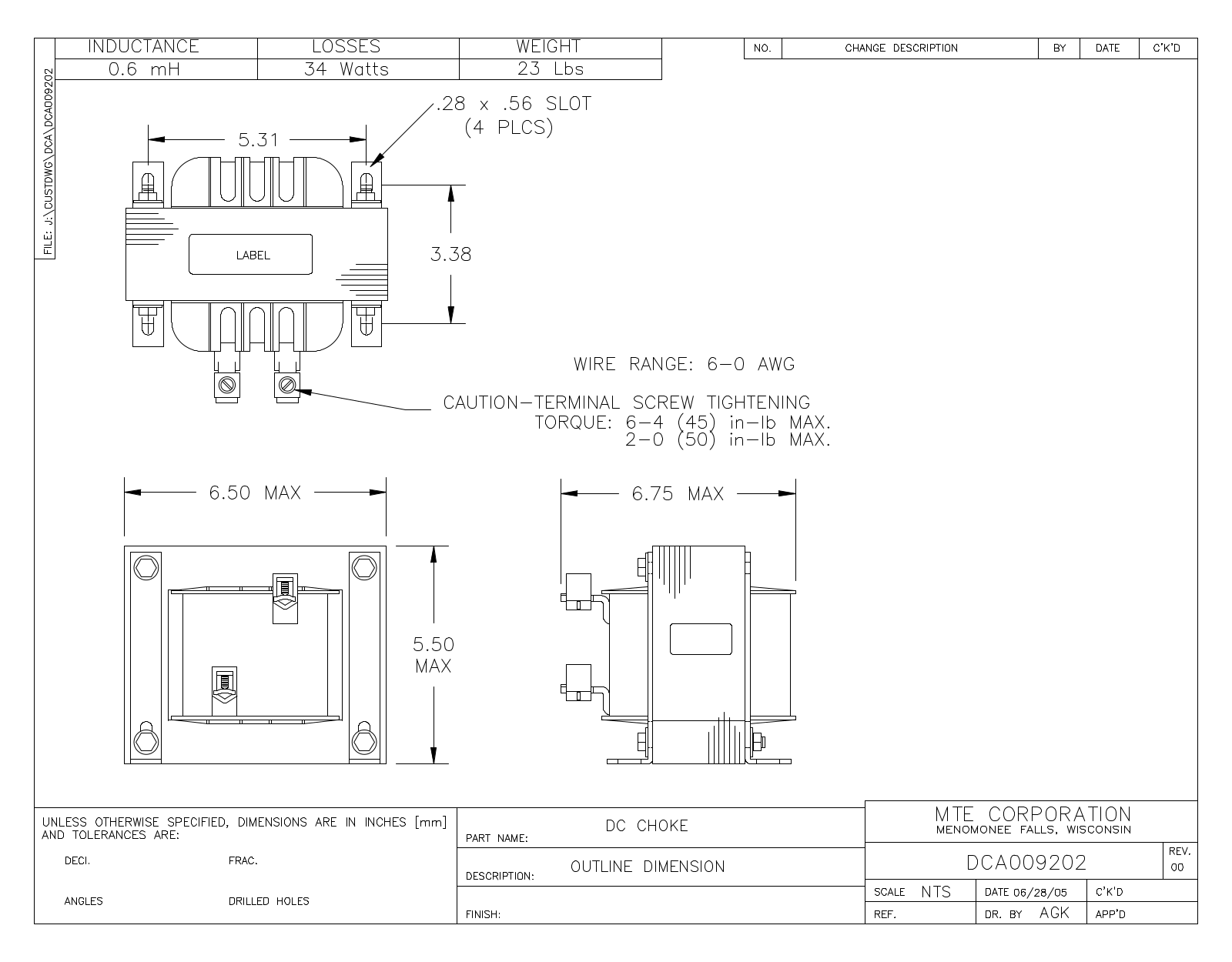 MTE DCA009202 CAD Drawings