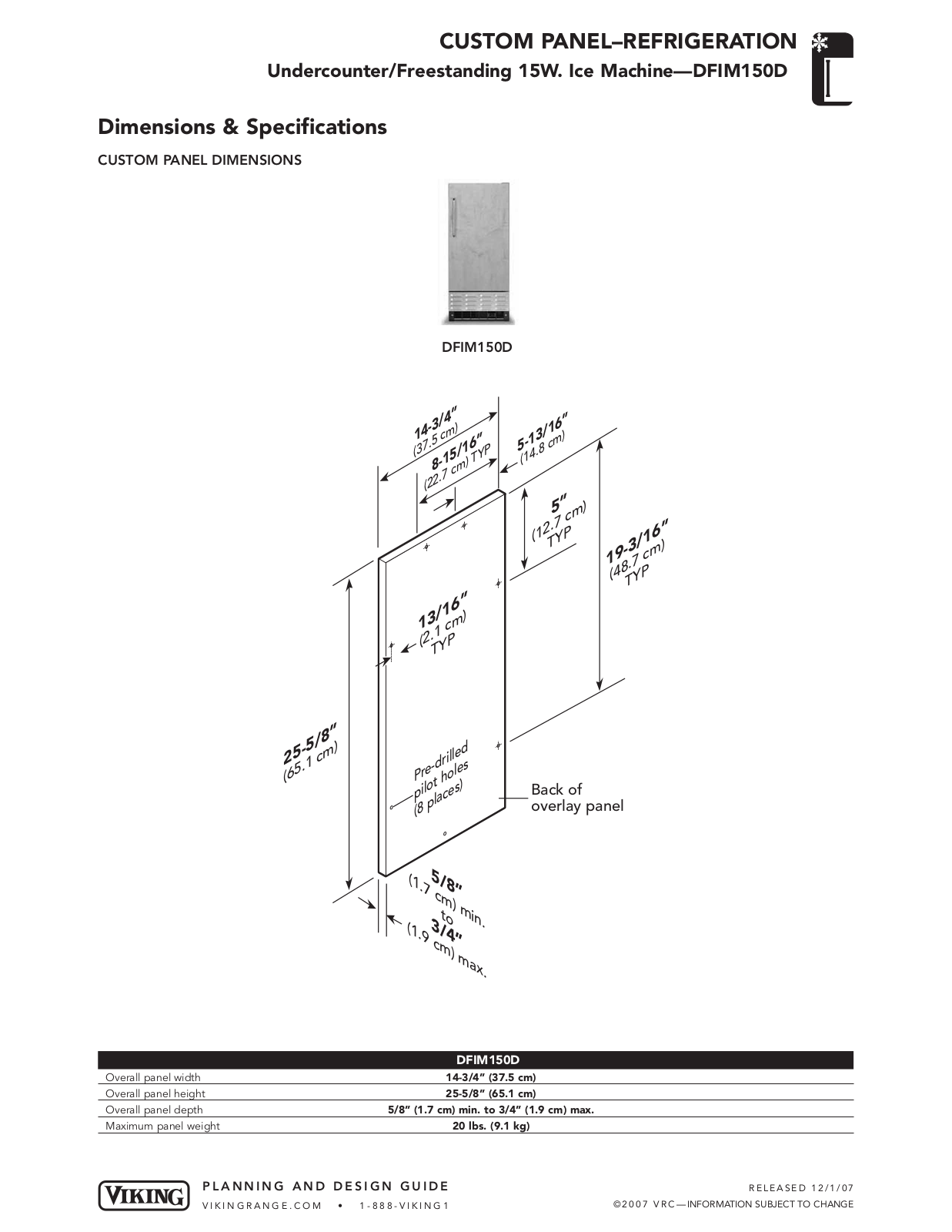 Viking DFIM150D User Manual