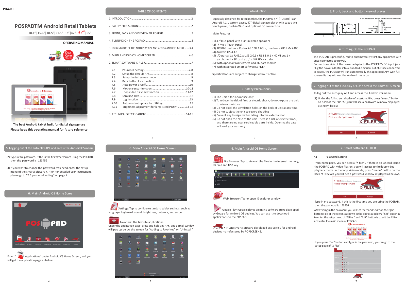 POPScreens PD470T User Manual