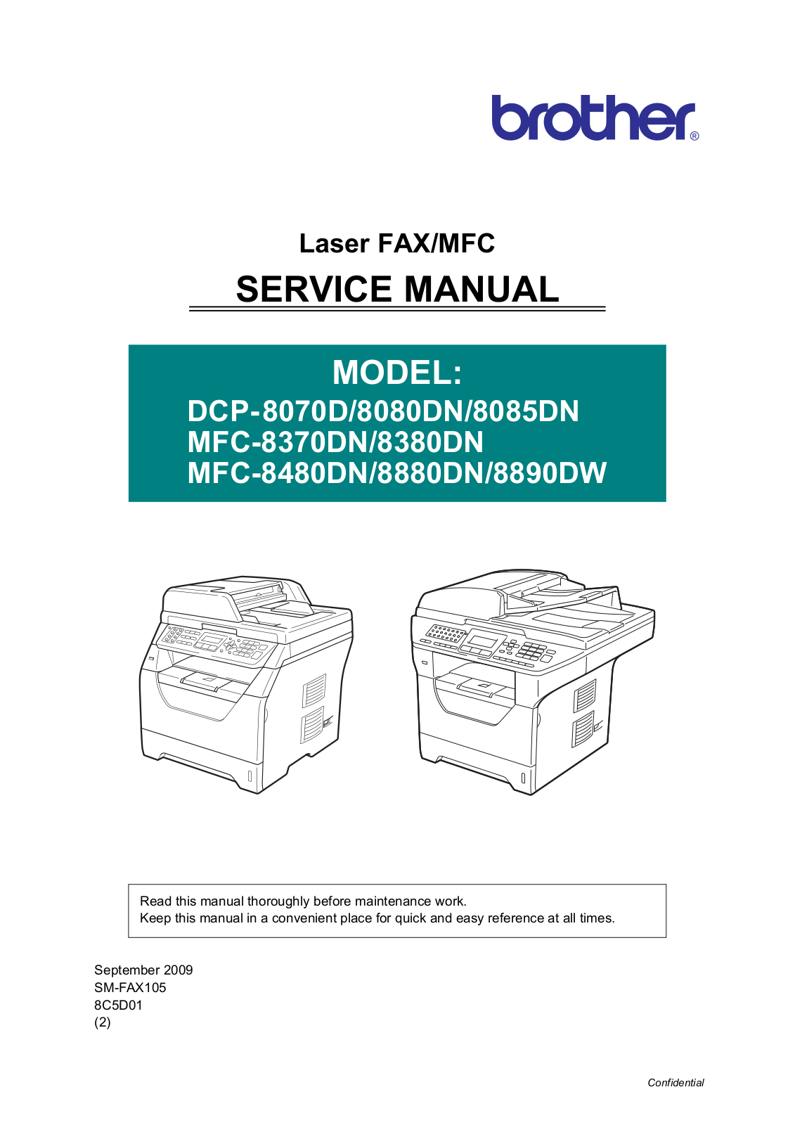 Brother dcp-8080dn, dcp-8085dn, mfc-8370dn, mfc-8380dn, mfc-8480dn Service Manual