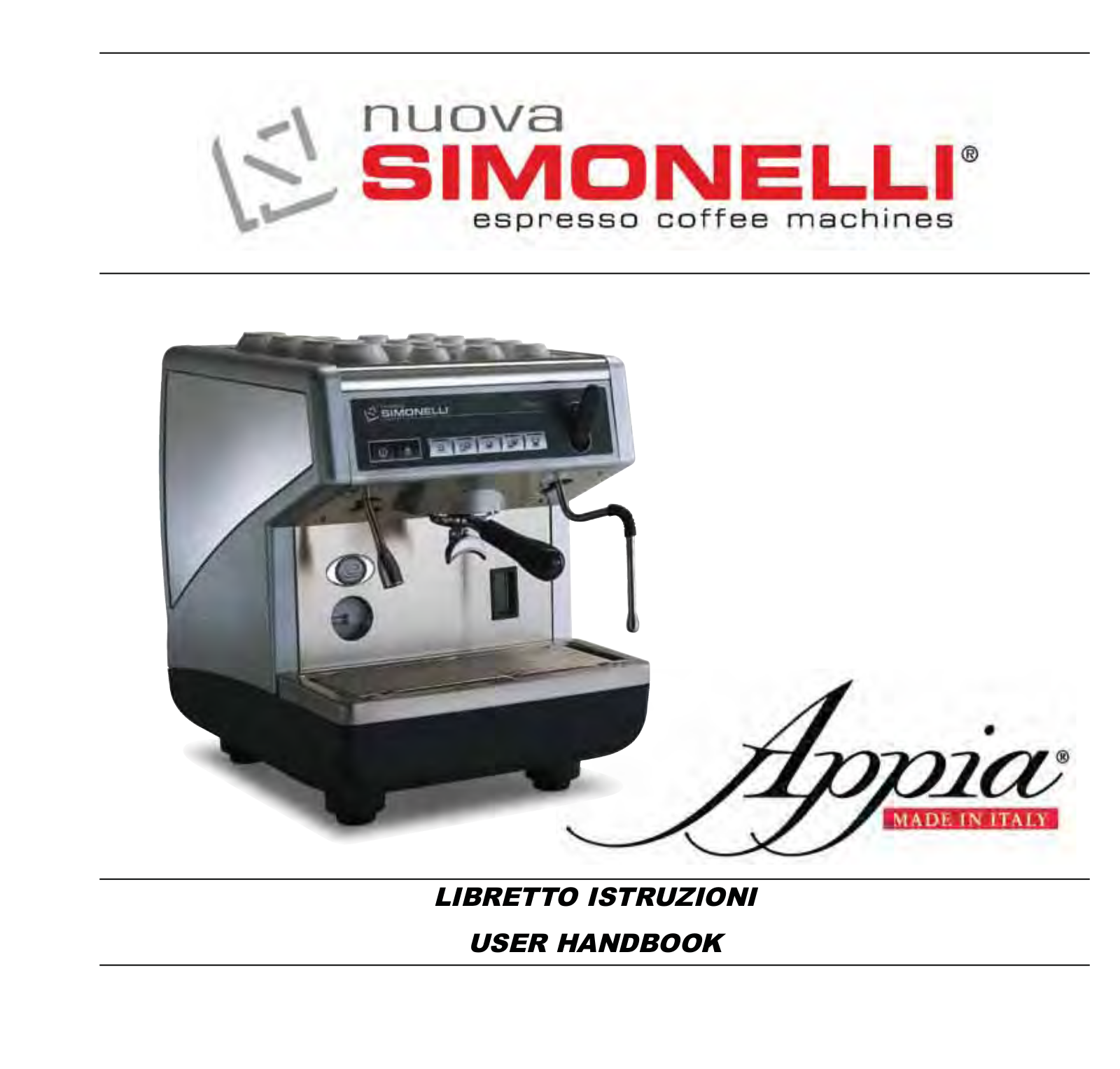 Nuova Simonelli Appia 1 Group S, Appia 1 Group V User Manual