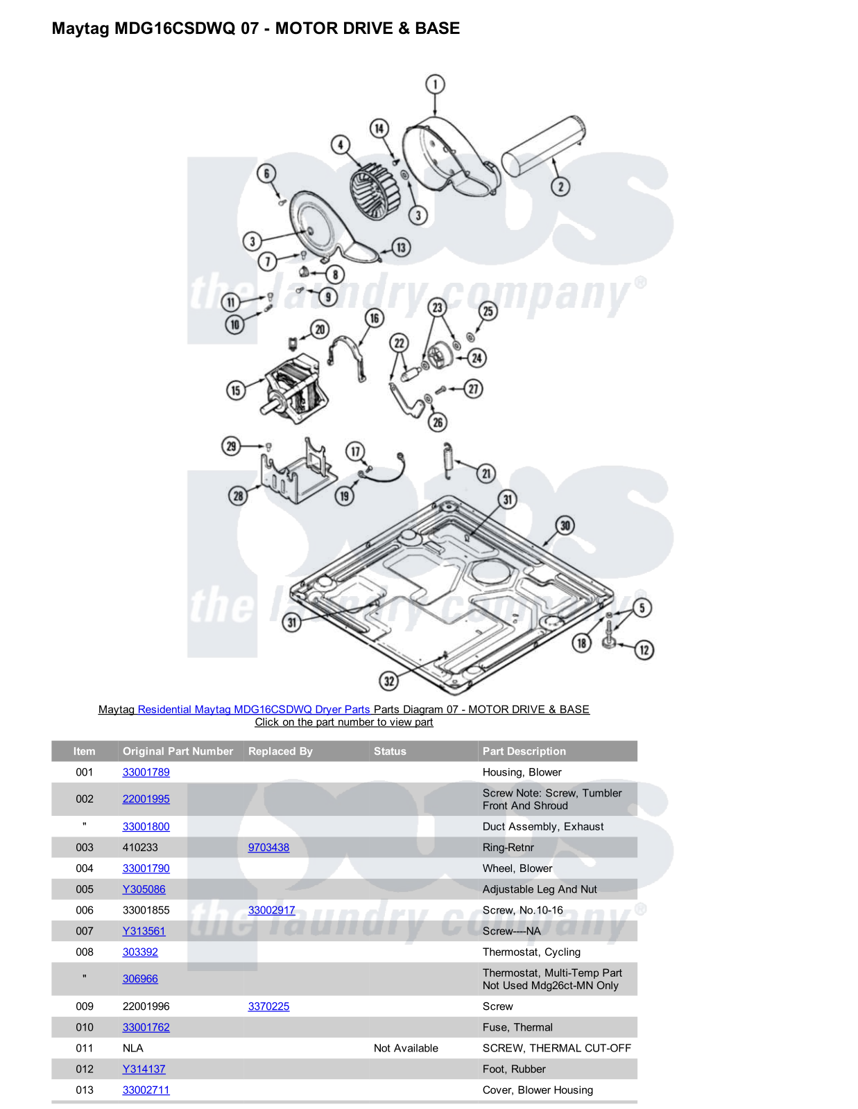 Maytag MDG16CSDWQ Parts Diagram