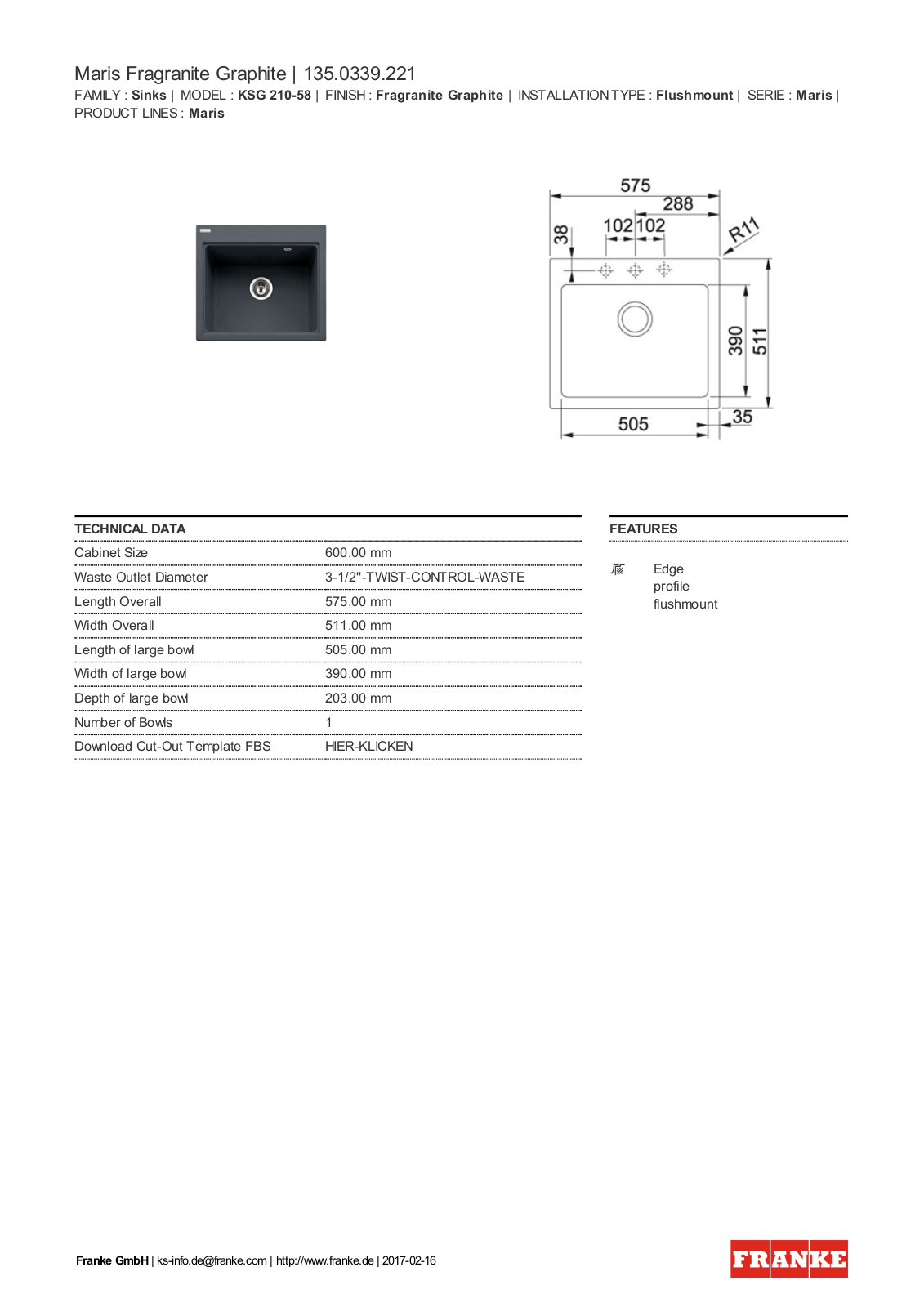 Franke 135.0339.221 Service Manual