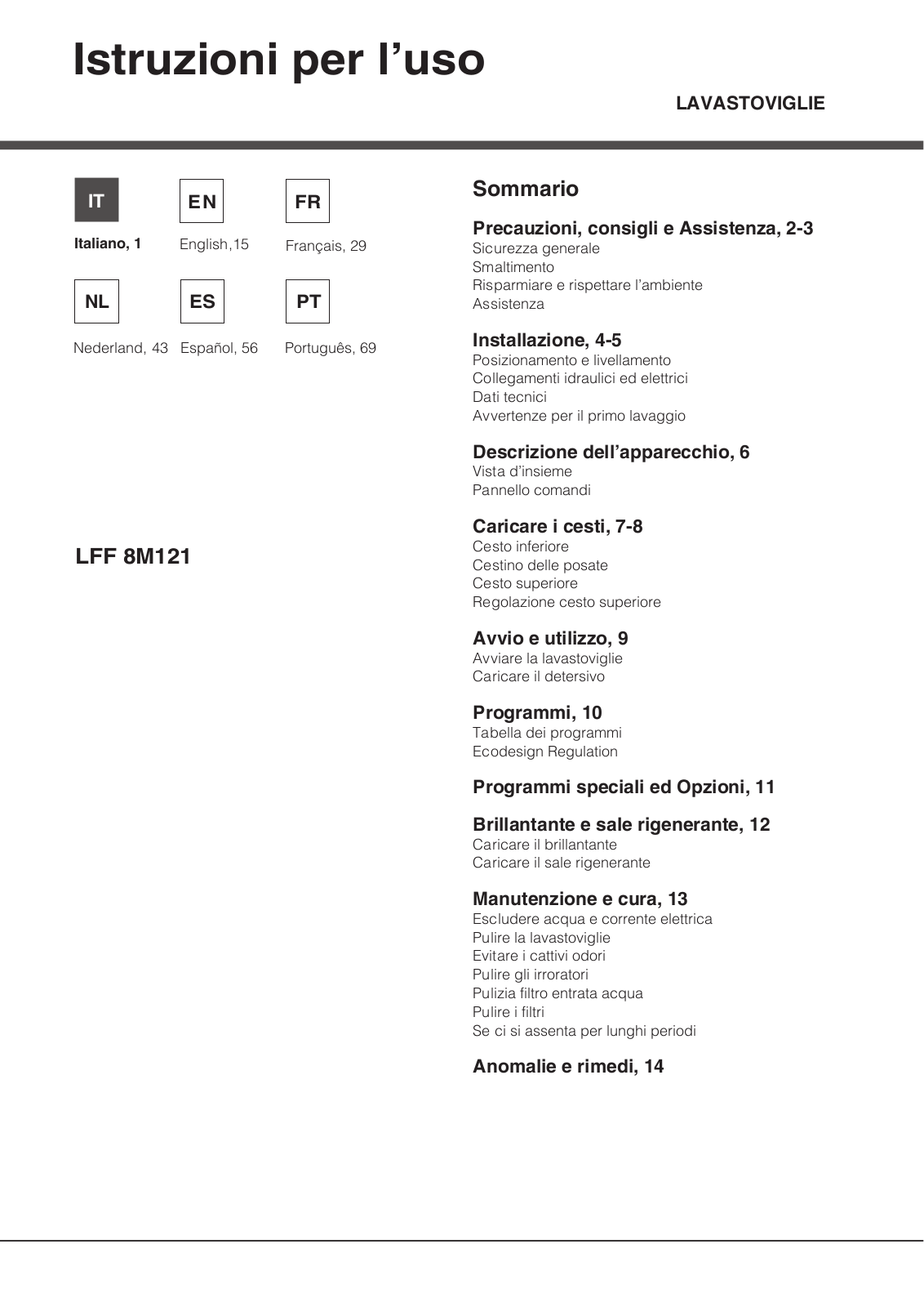 Hotpoint LFF 8M121 OCX EU User Manual