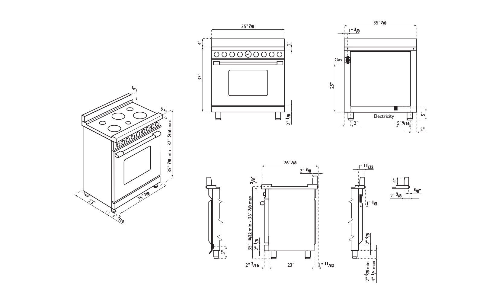 Superiore RN361GPSSL, RN361GCSS, RN362GCSS Dimension Guide - ManualMachine.com