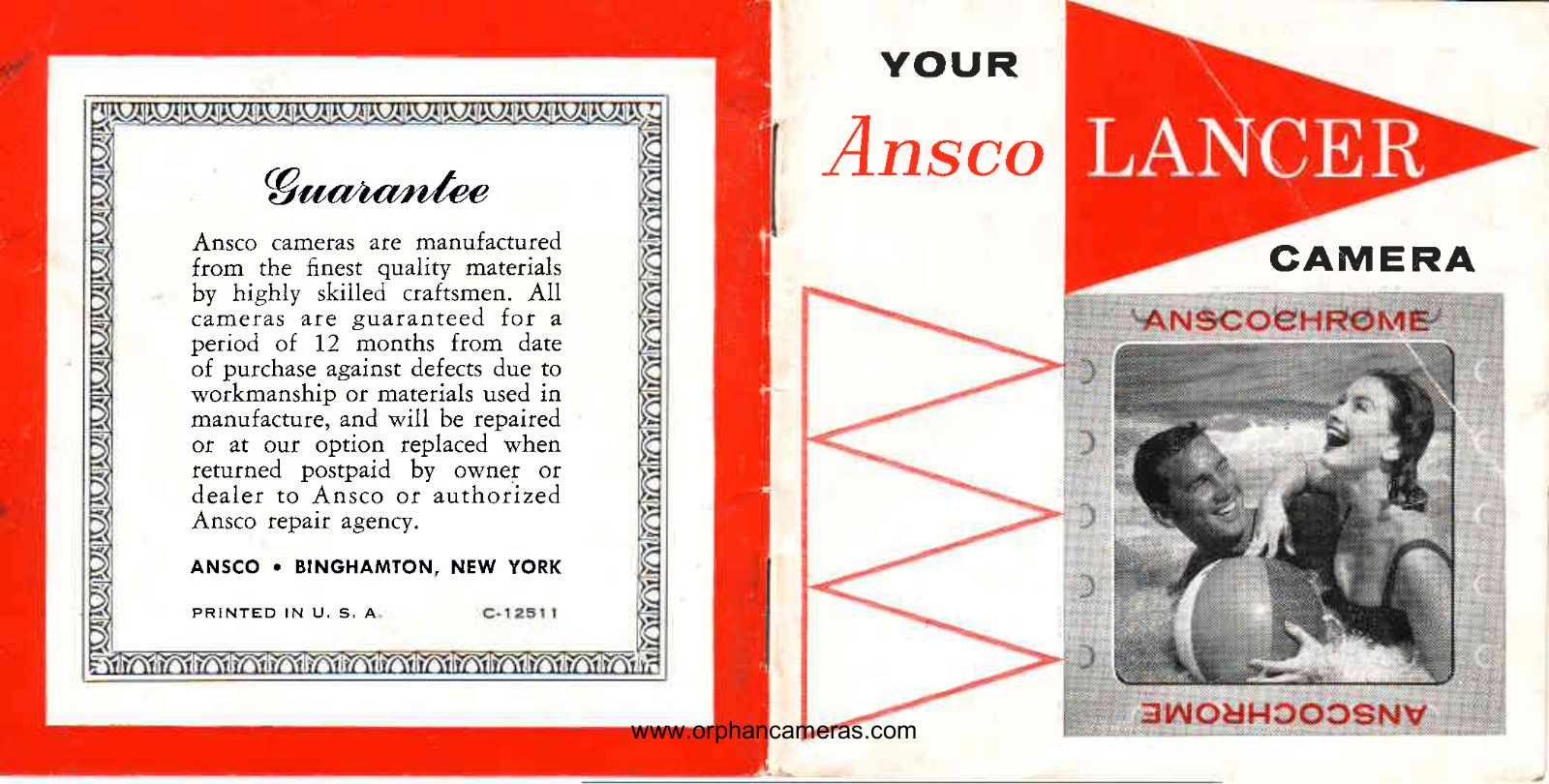 Ansco Lancer Operating Instructions