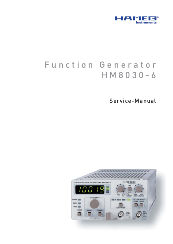 Hameg Hm8030-6, Hm8030 User Manual