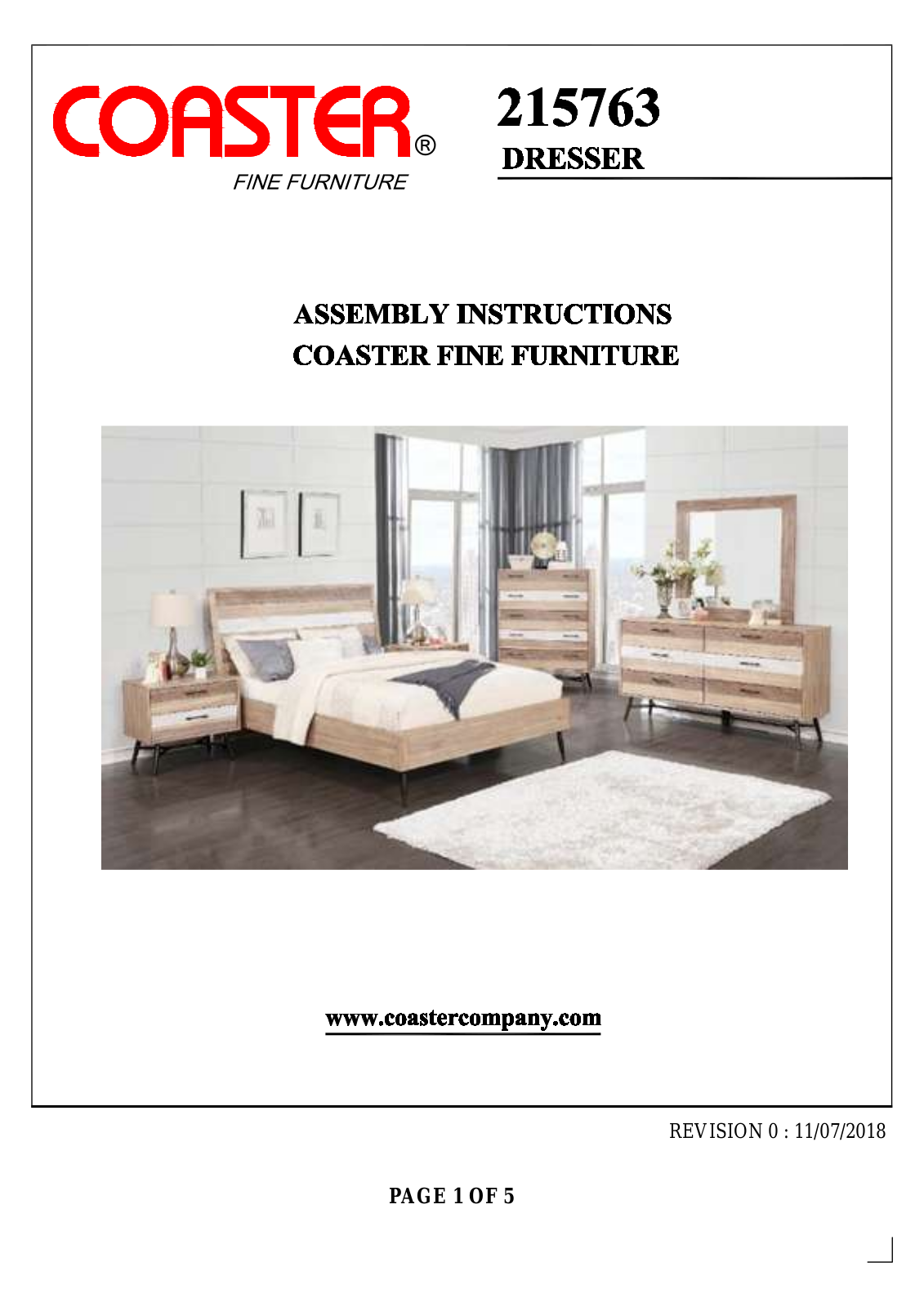 Coaster 215763 Assembly Guide