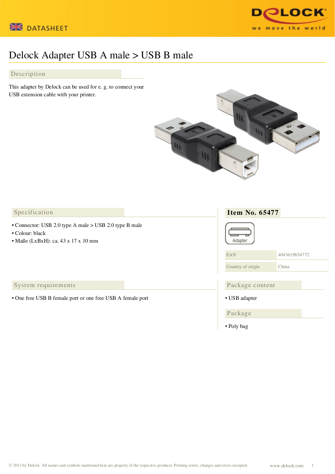 DeLOCK 65477 User Manual