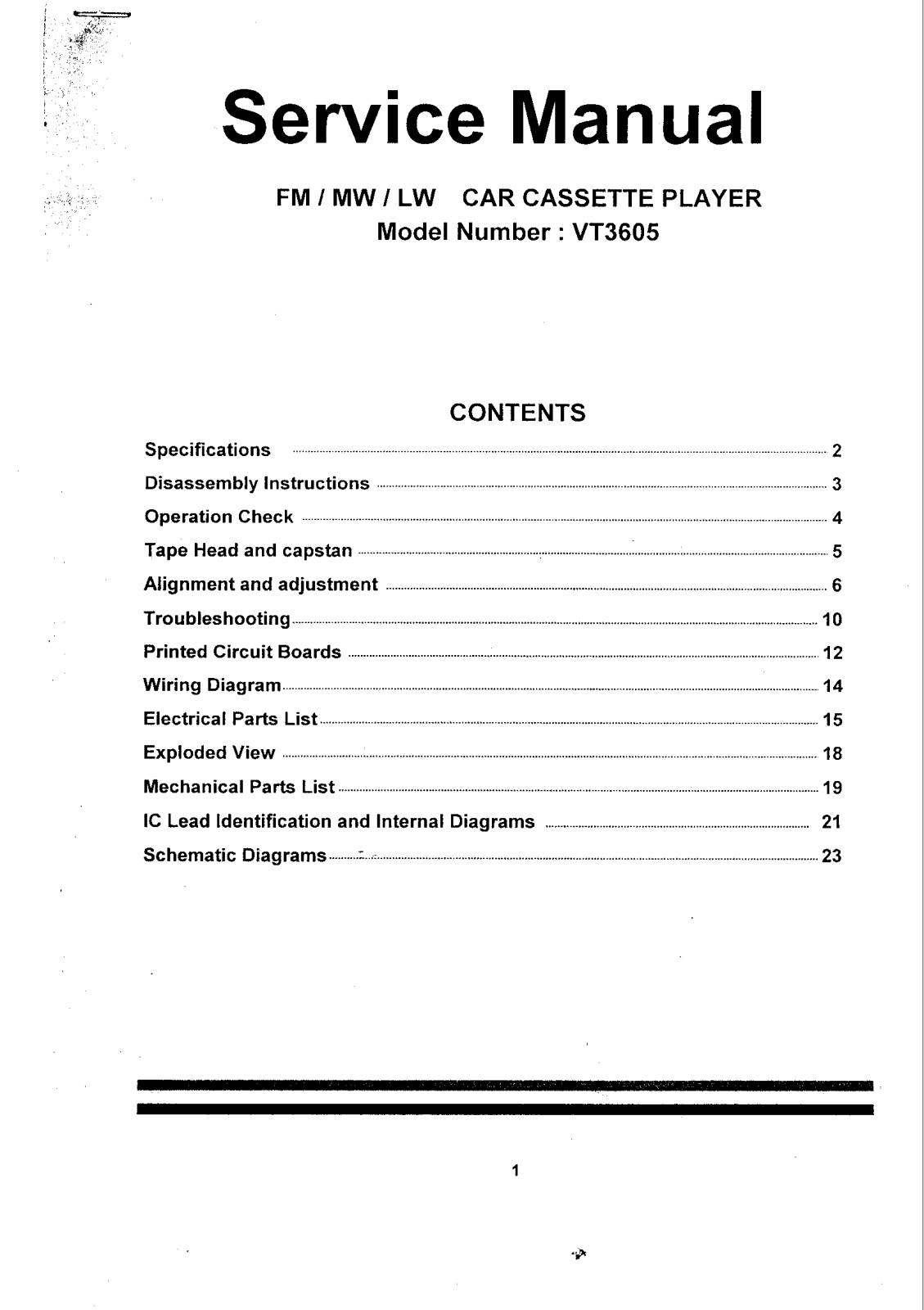 Vitek VT-3605 SERVICE MANUAL