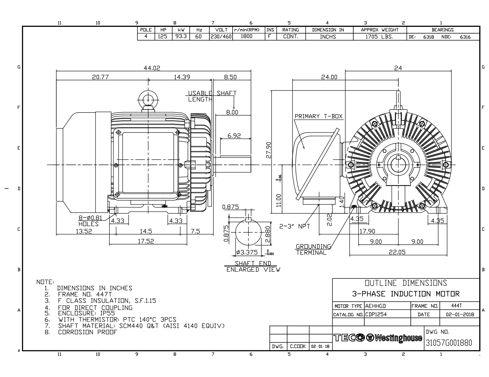 Teco CDP1254 Reference Drawing