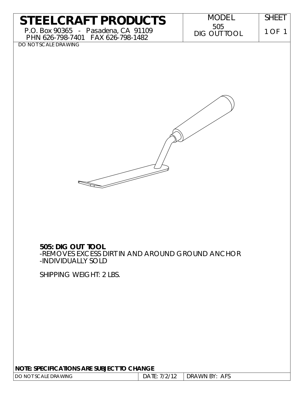 LA STEELCRAFT 505 User Manual