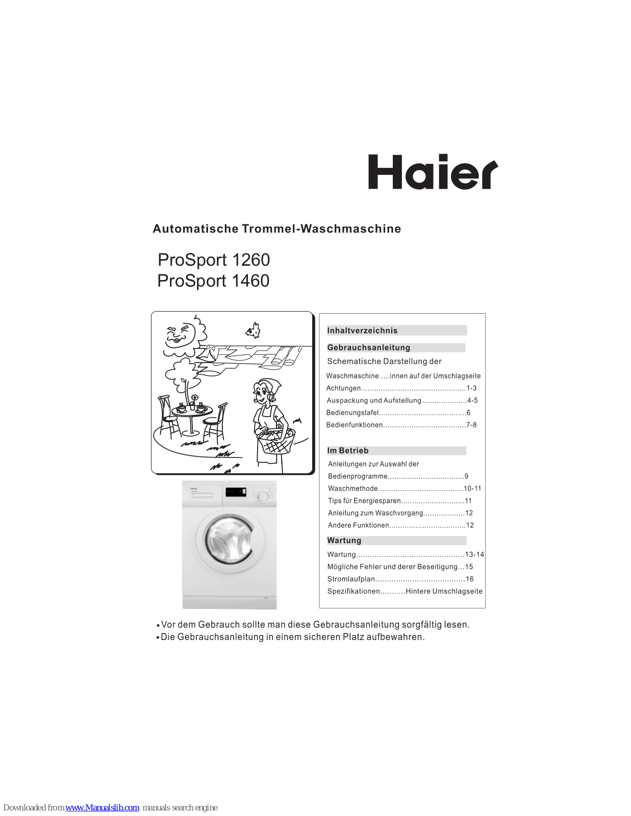 Haier ProSport1260, ProSport1460 User Manual