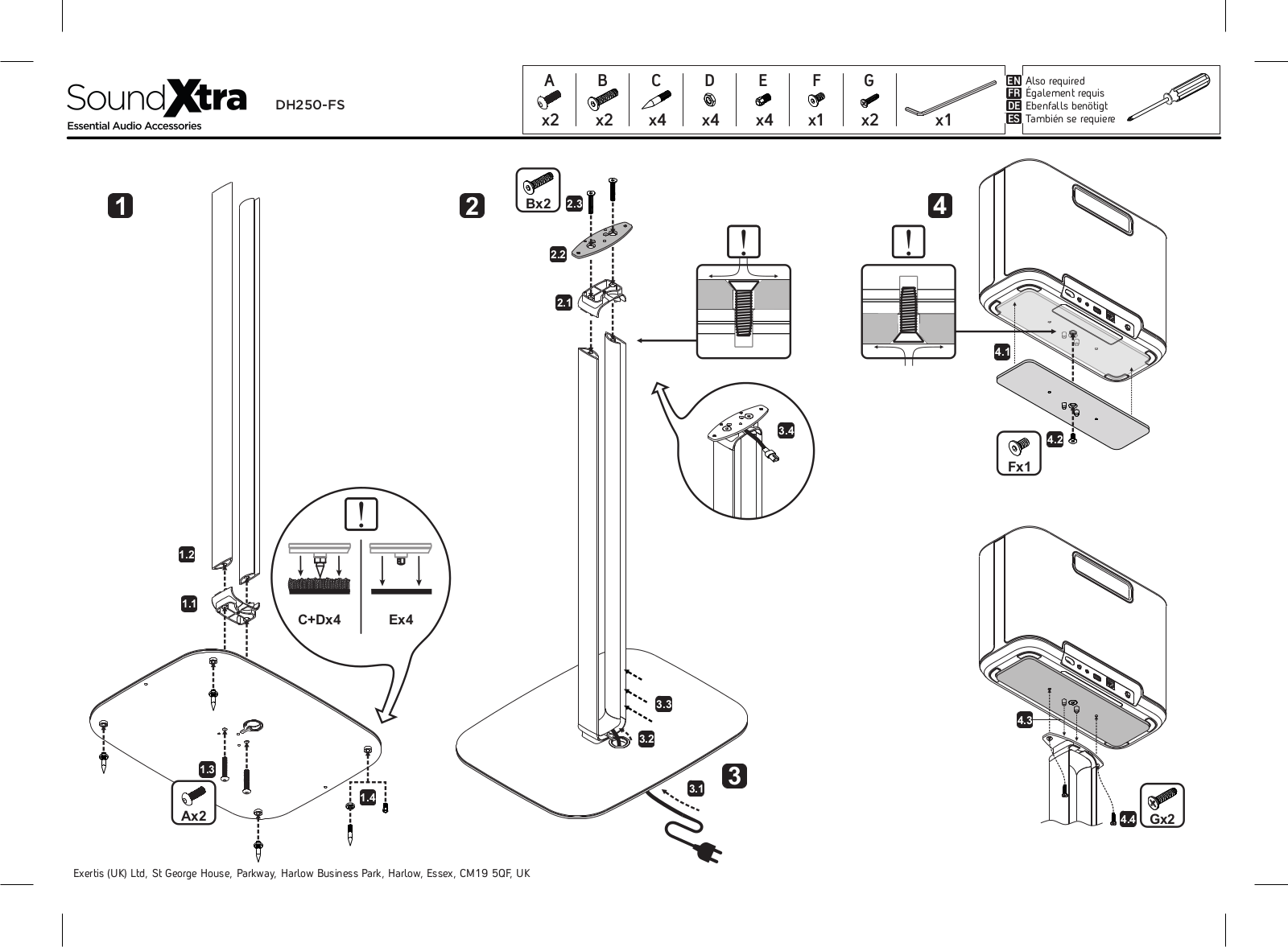 Denon Home 250 Vloerstandaard User manual