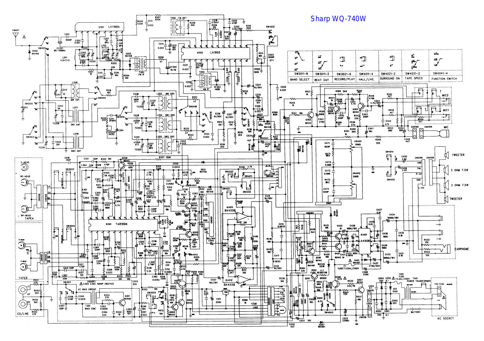 SHARP WQ-740W Schematics