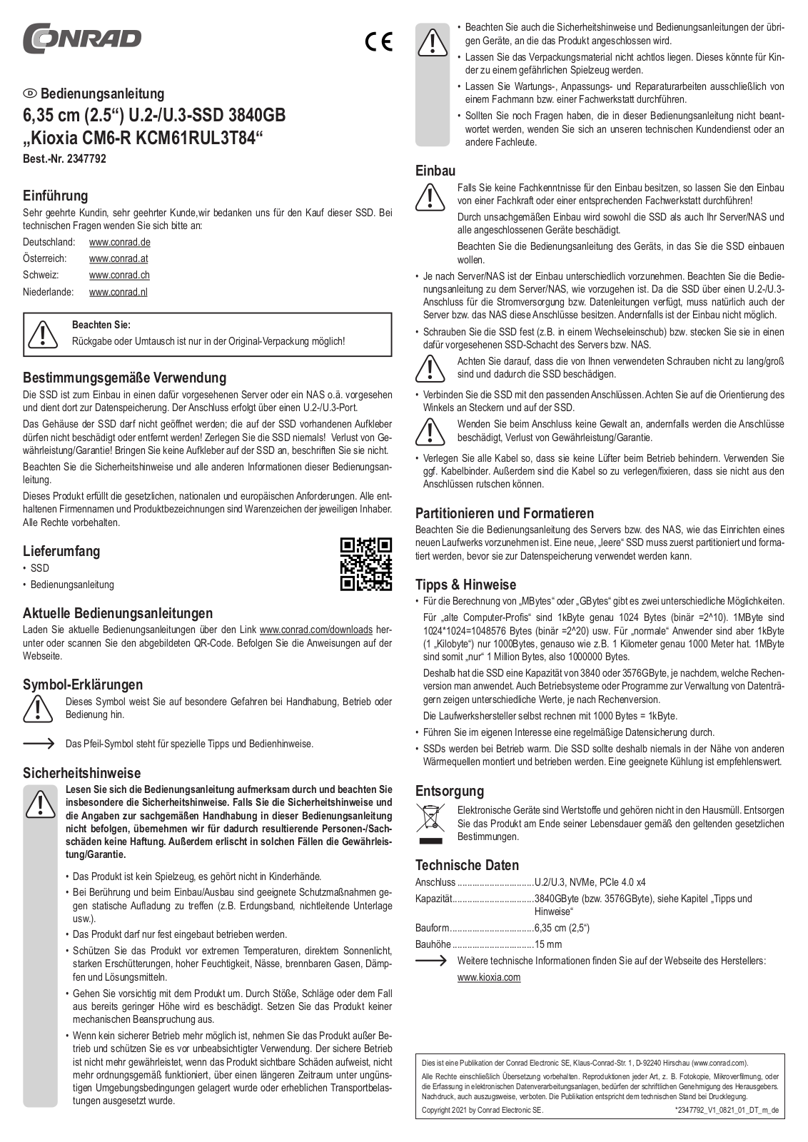 Kioxia KCM61RUL3T84 User guide