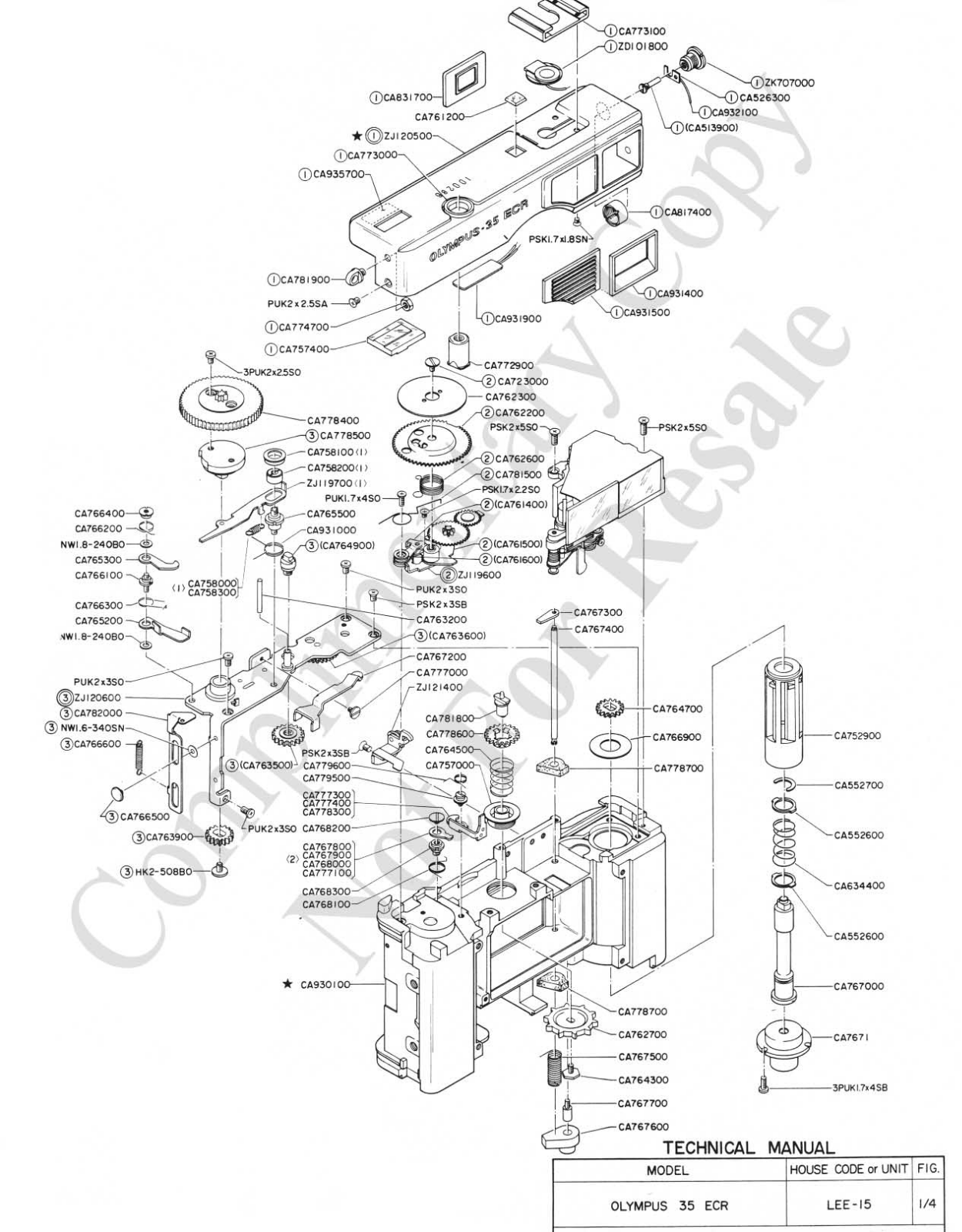 OLYMPUS 35ECR Service Manual