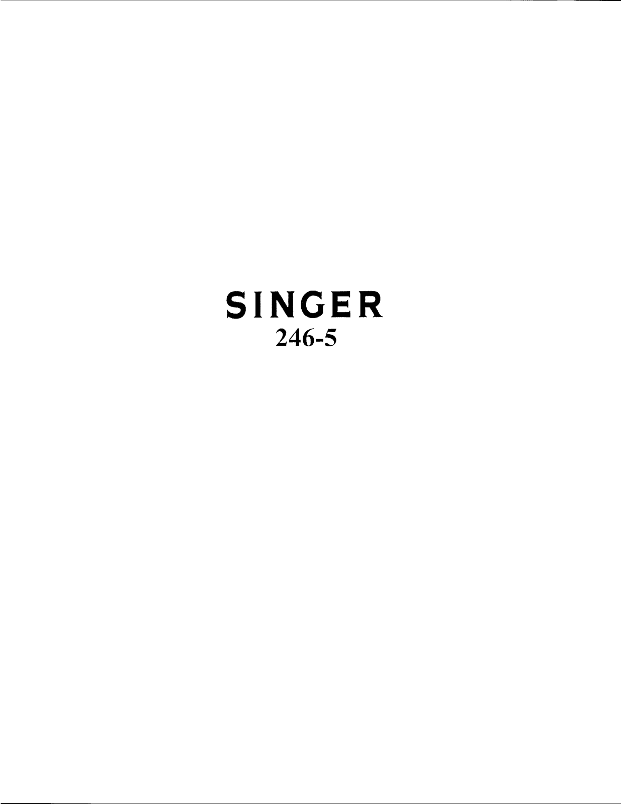 Singer 246-5 User Manual