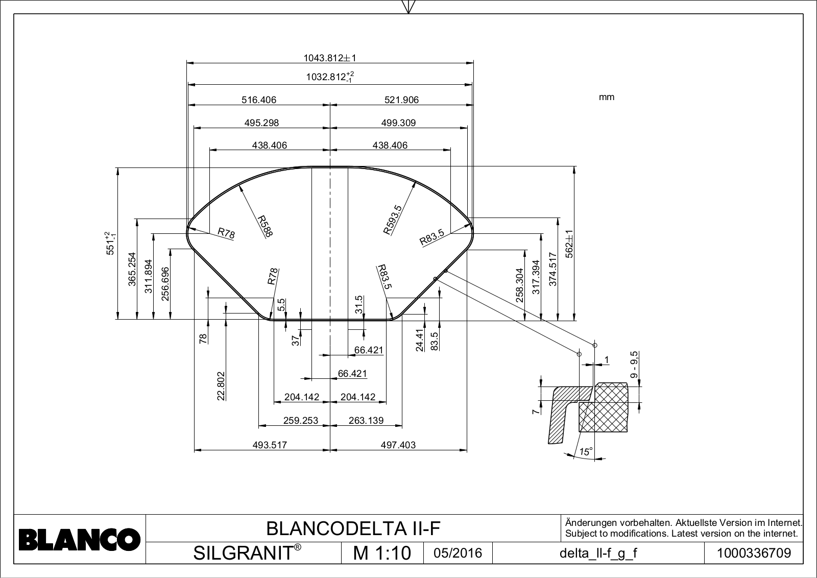 Blanco DELTA II-F SILGRANIT User Manual