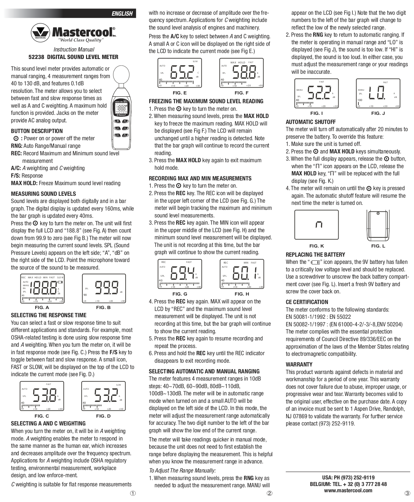 Mastercool 52238 User Manual