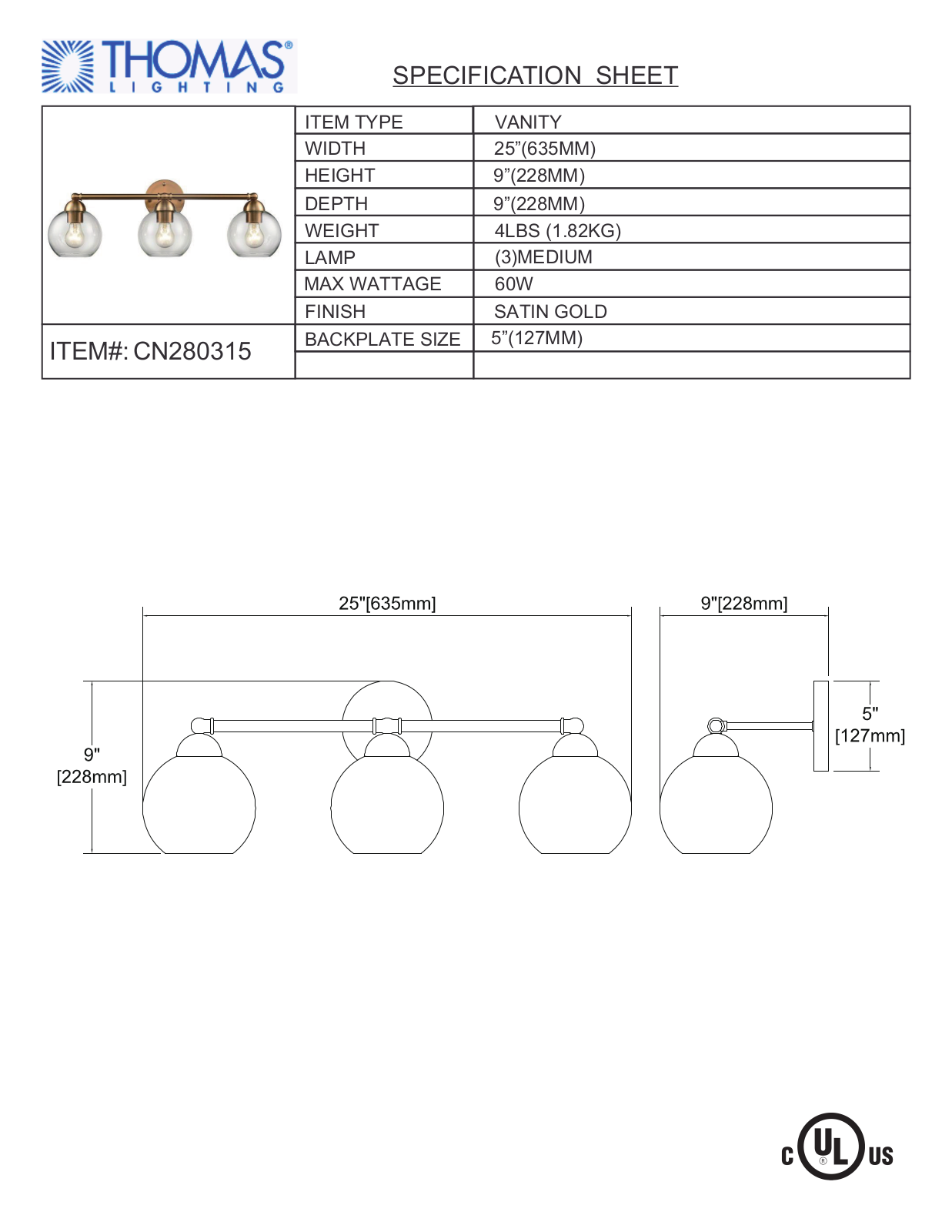Thomas Lighting CN280315 User Manual - ManualMachine.com